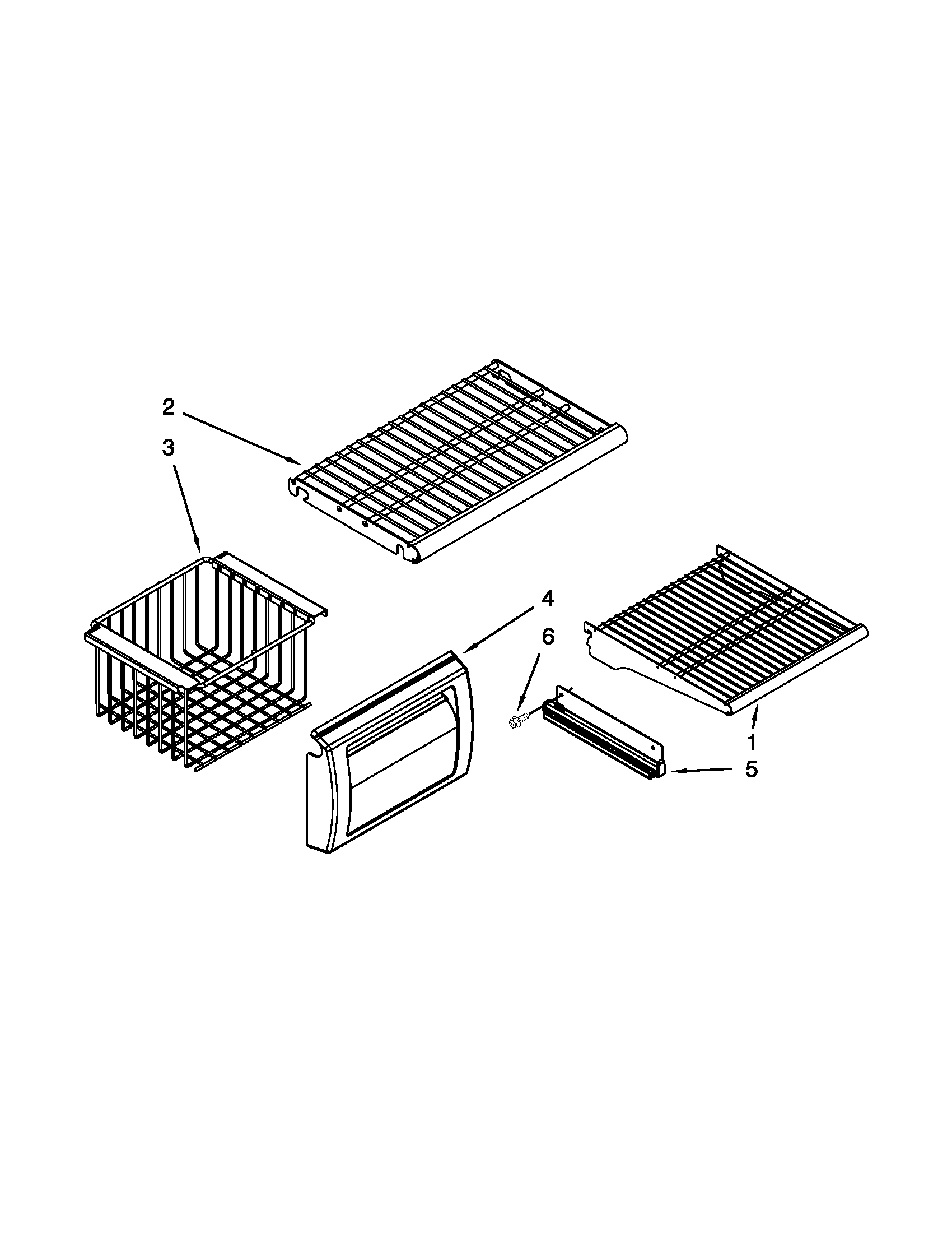 KitchenAid KSSS42QTB02 freezer shelf parts diagram
