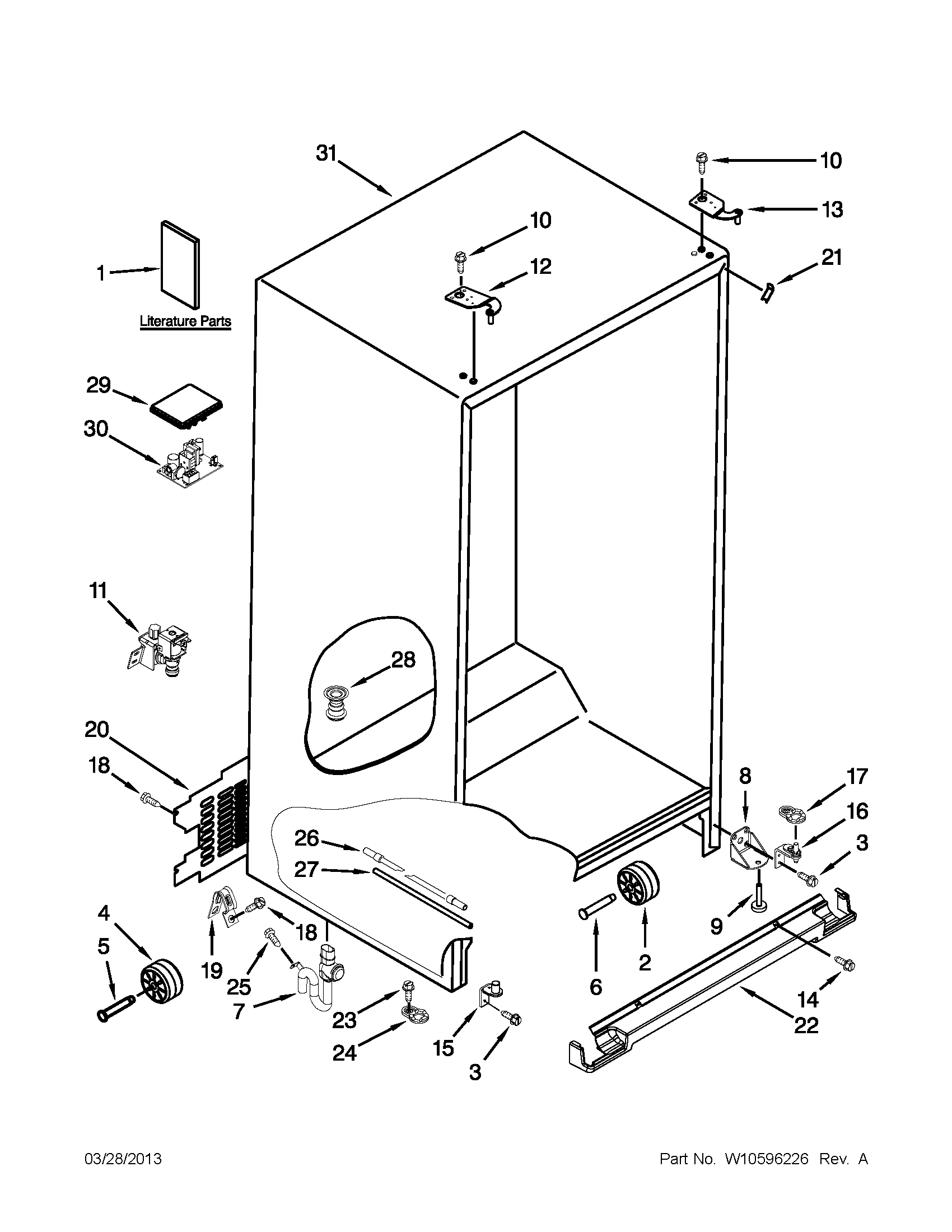 Whirlpool WRS950SIAM00 cabinet parts diagram
