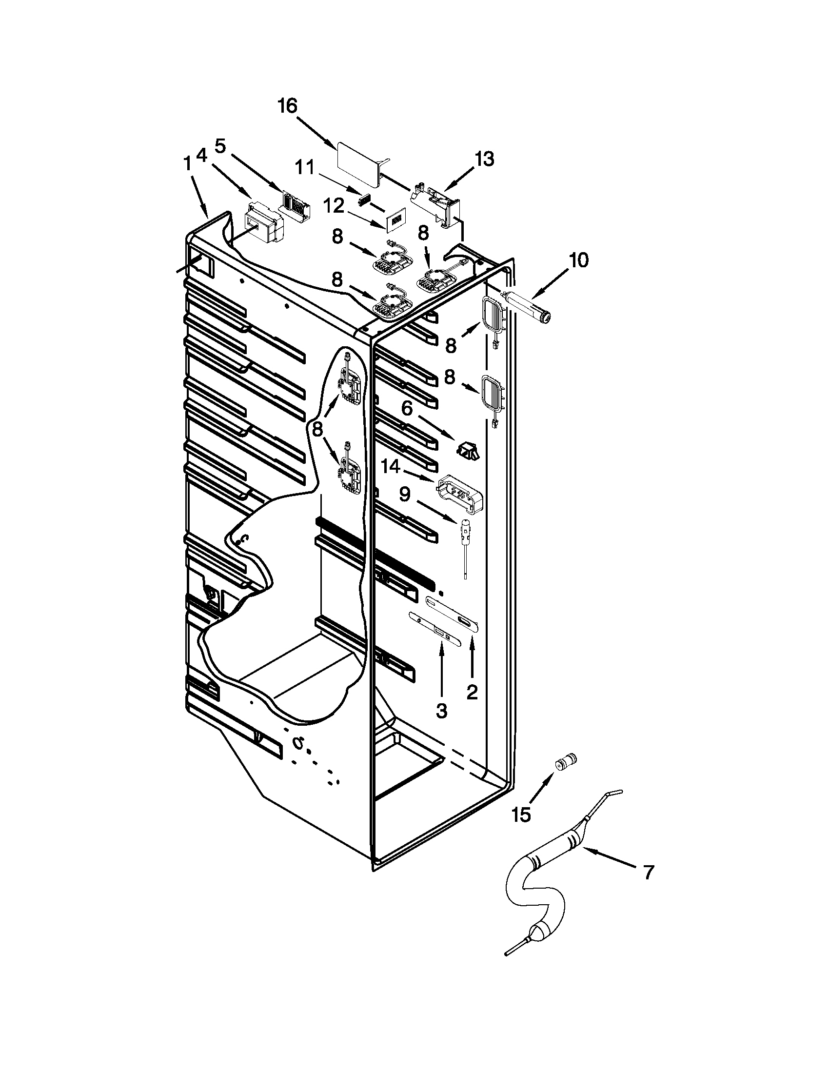 Whirlpool WRS950SIAM00 refrigerator liner parts diagram