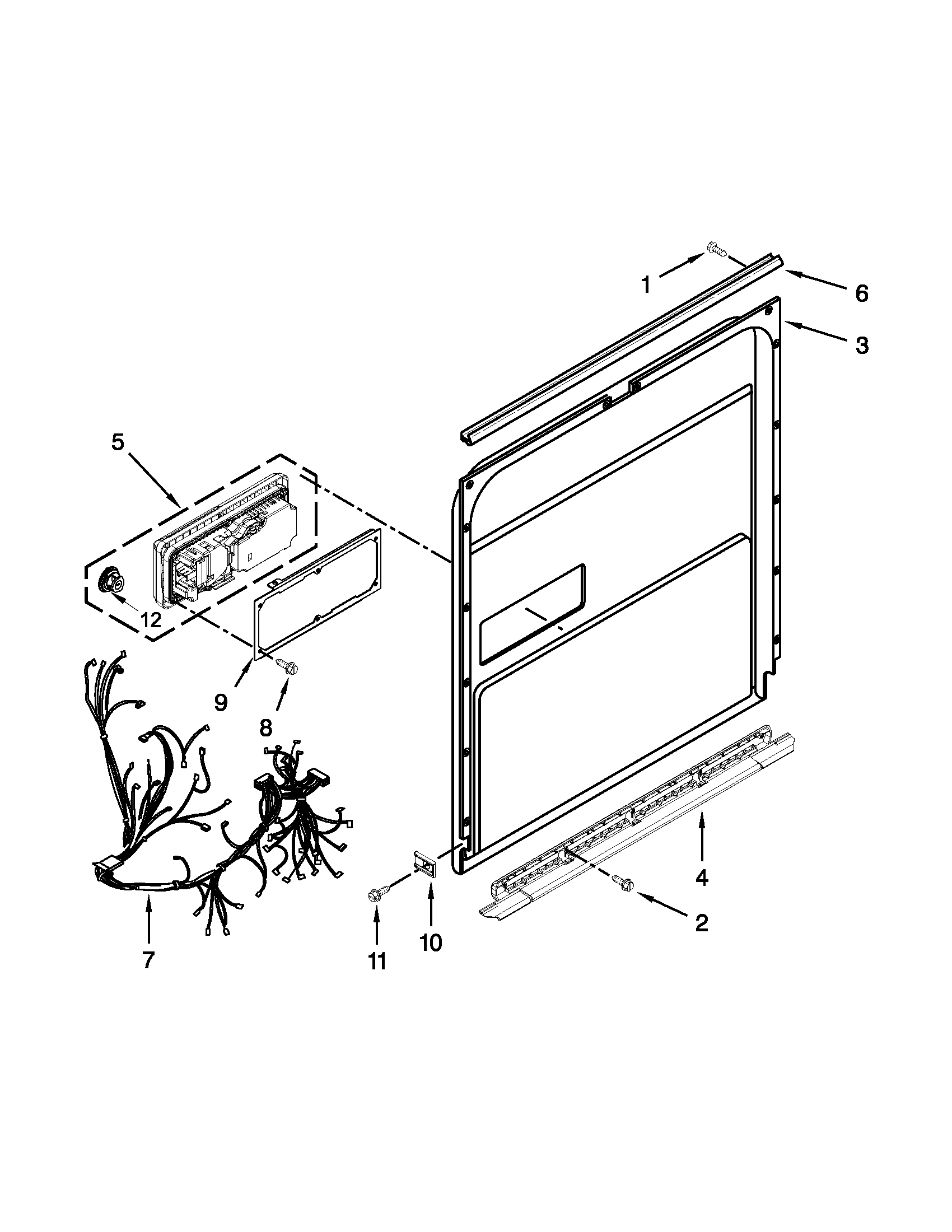 KitchenAid KUDS35FXSS9 inner door parts diagram