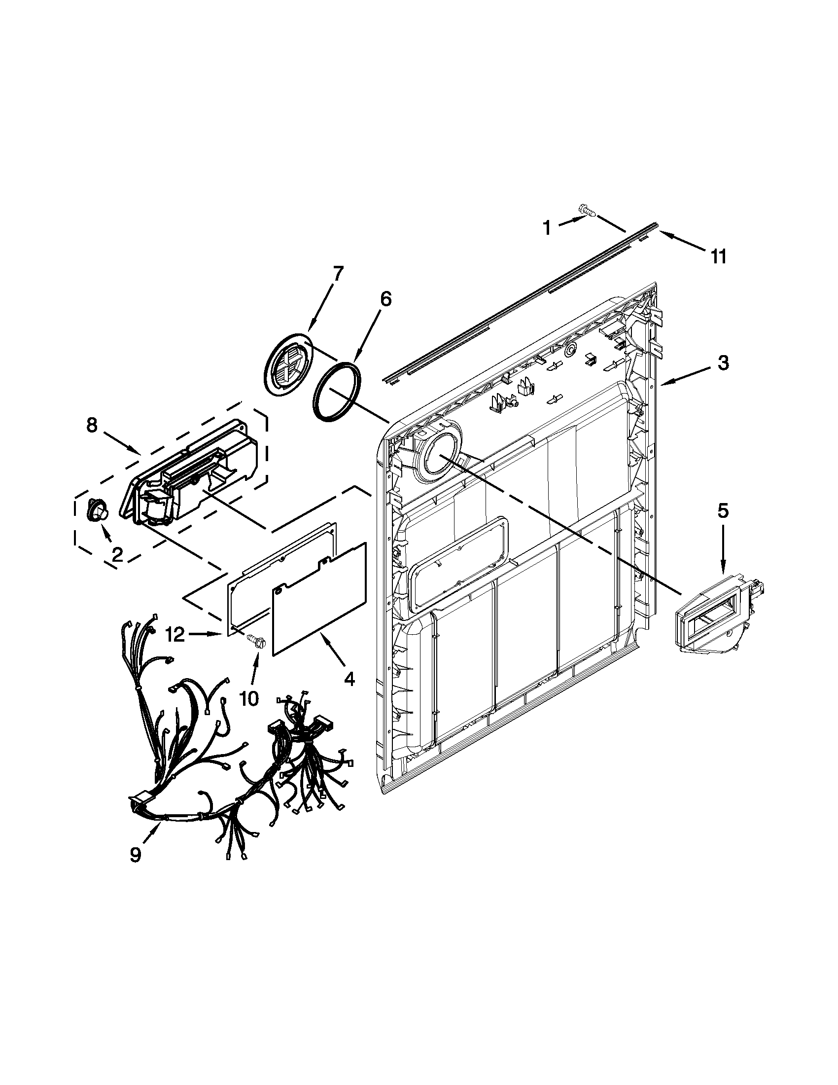 Whirlpool WDF530PLYB5 inner door parts diagram