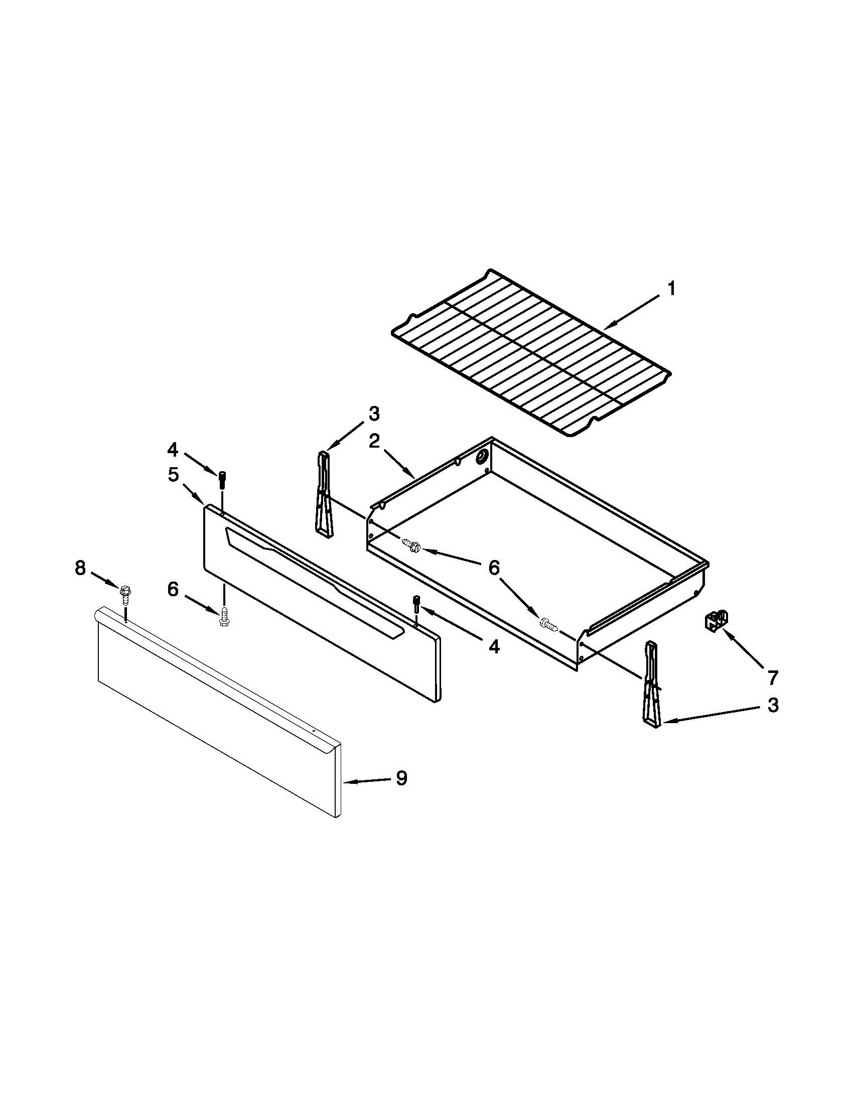 Maytag MER7662WQ2 drawer and rack parts diagram