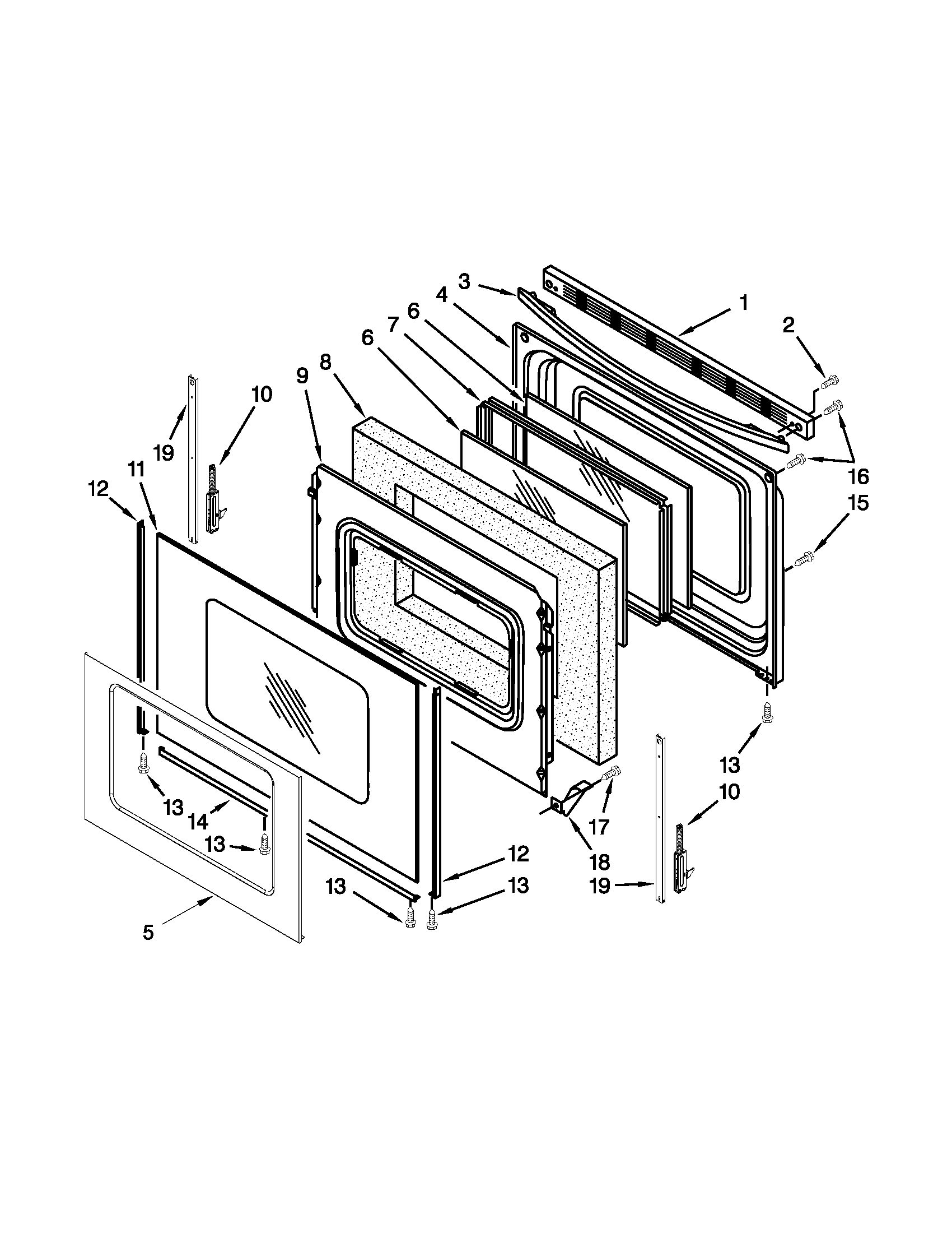 Maytag MER7662WQ2 door parts diagram