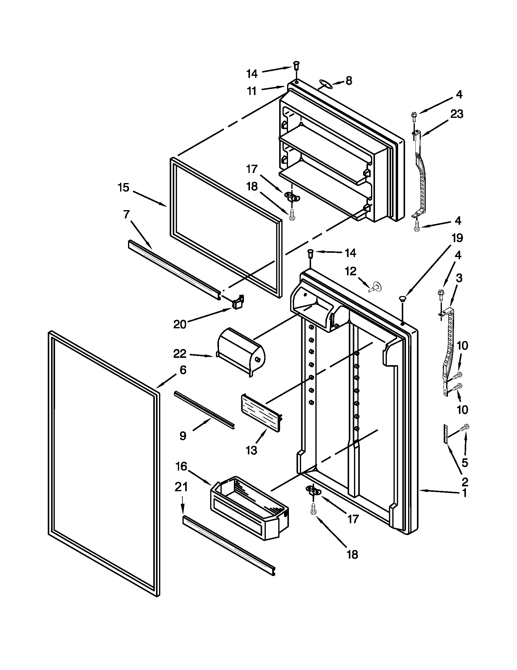 Maytag M1TXEGMYW01 door parts diagram
