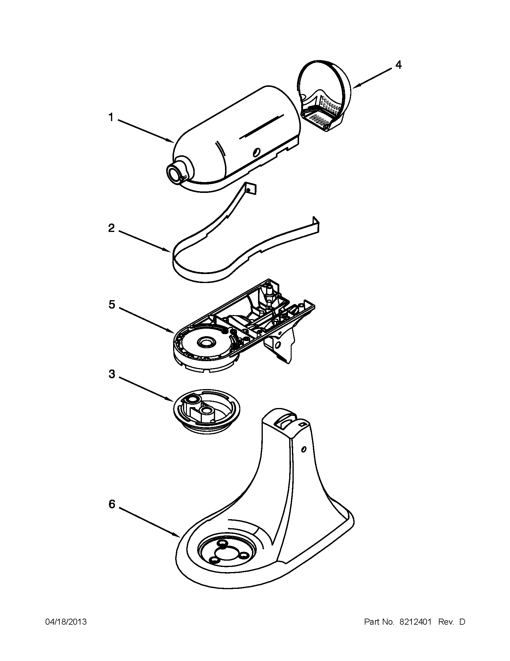 KitchenAid KSM100PSER0 color variation parts diagram
