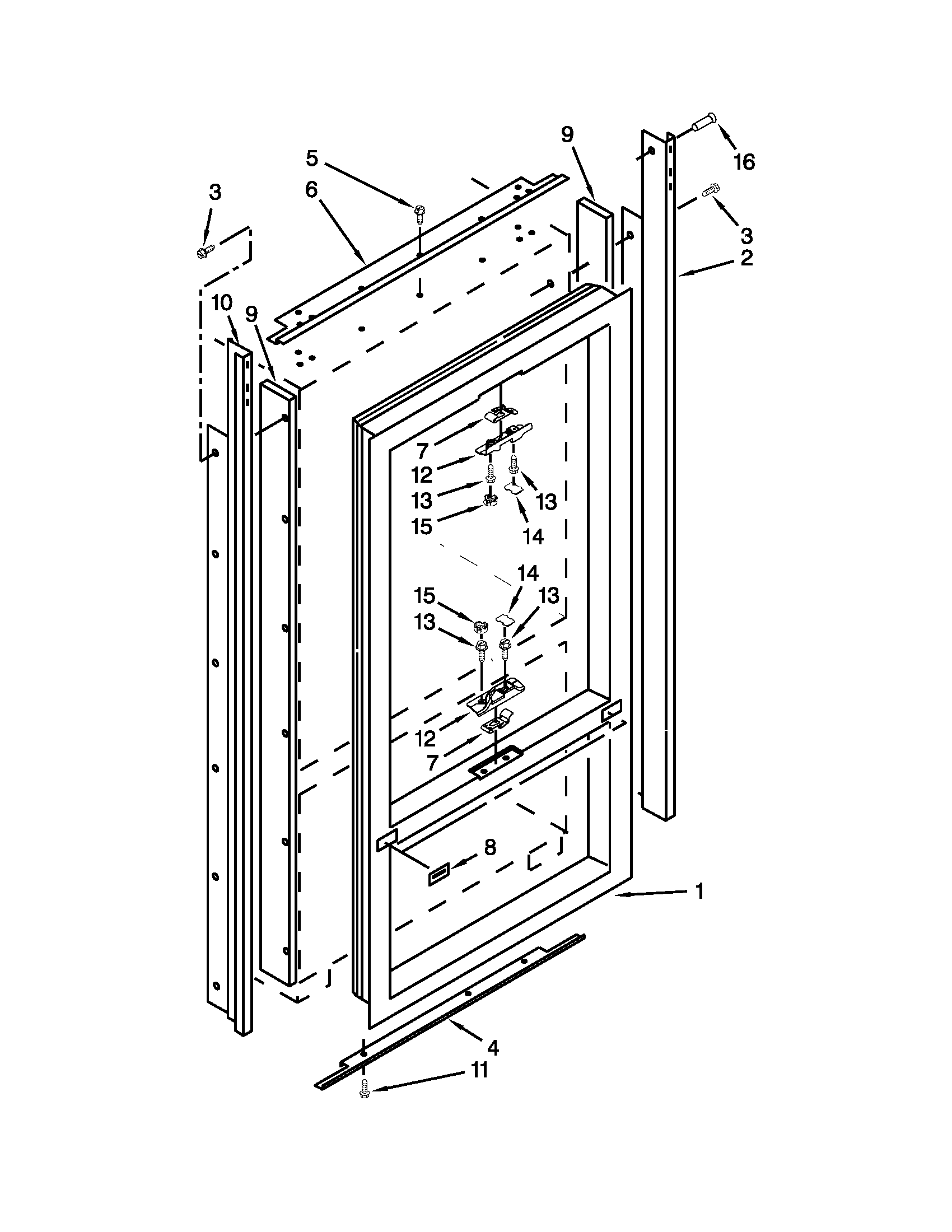 KitchenAid KBFO42FTX07 cabinet and trim parts diagram