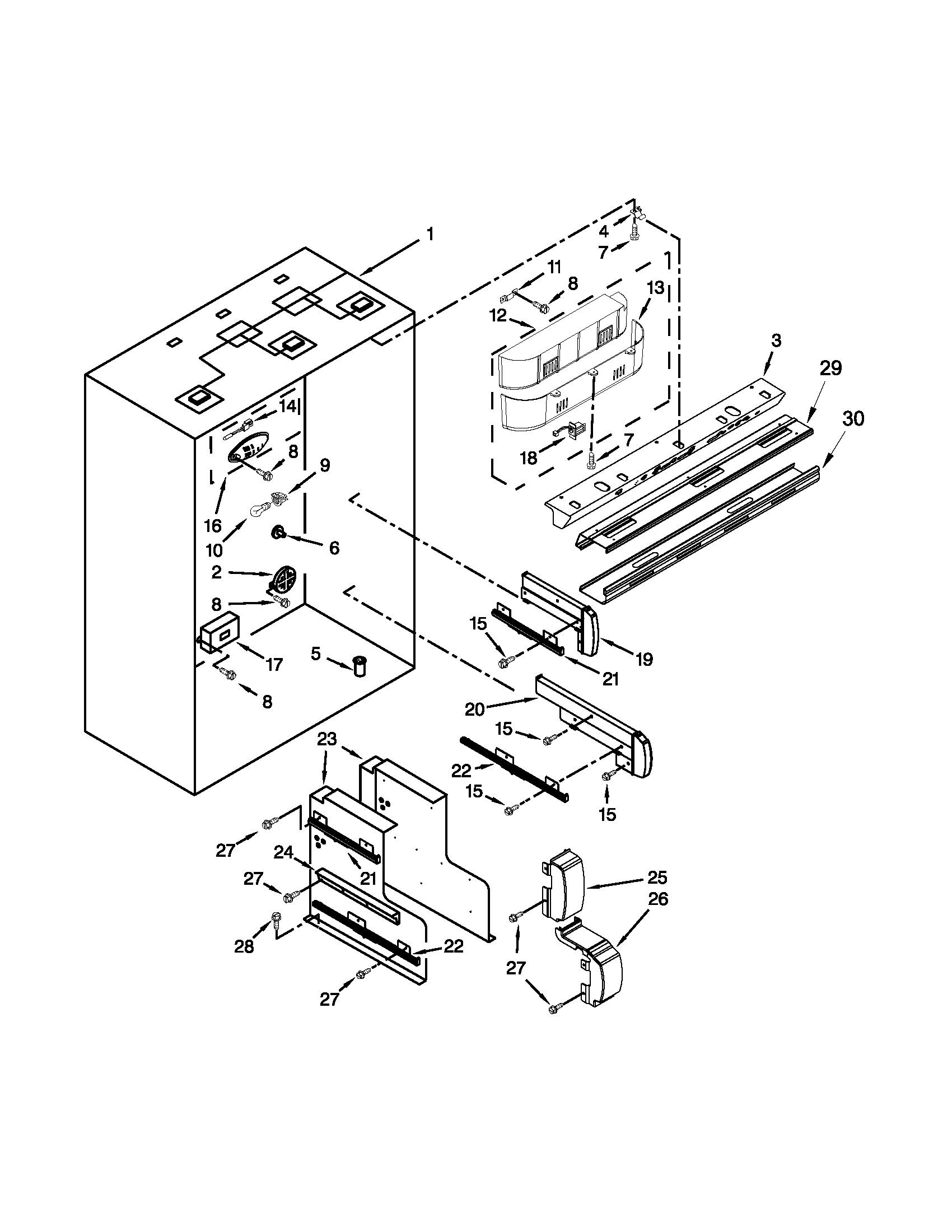 KitchenAid KBFO42FTX07 refrigerator liner parts diagram