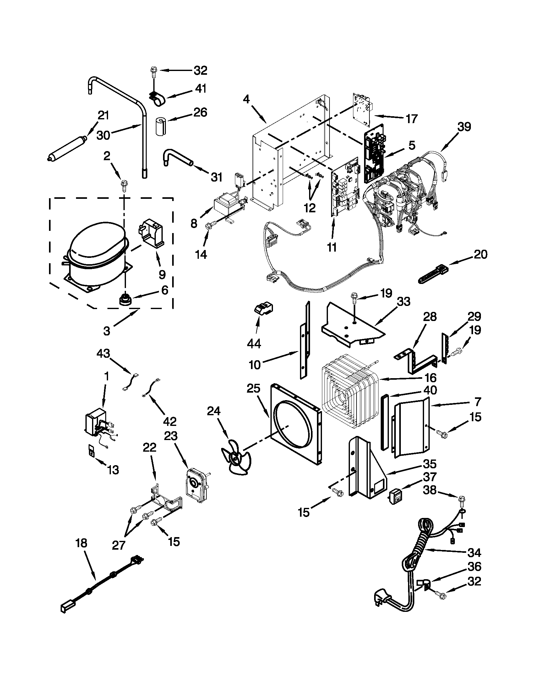 KitchenAid KBFO42FTX07 upper unit parts diagram