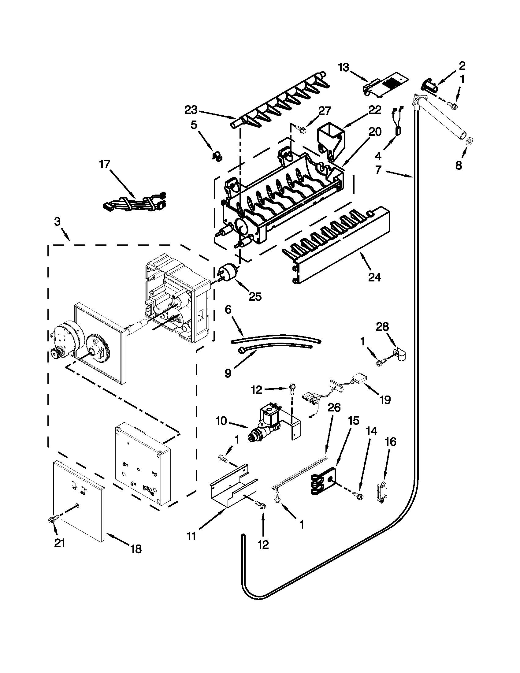 KitchenAid KBFO42FTX07 ice maker parts diagram