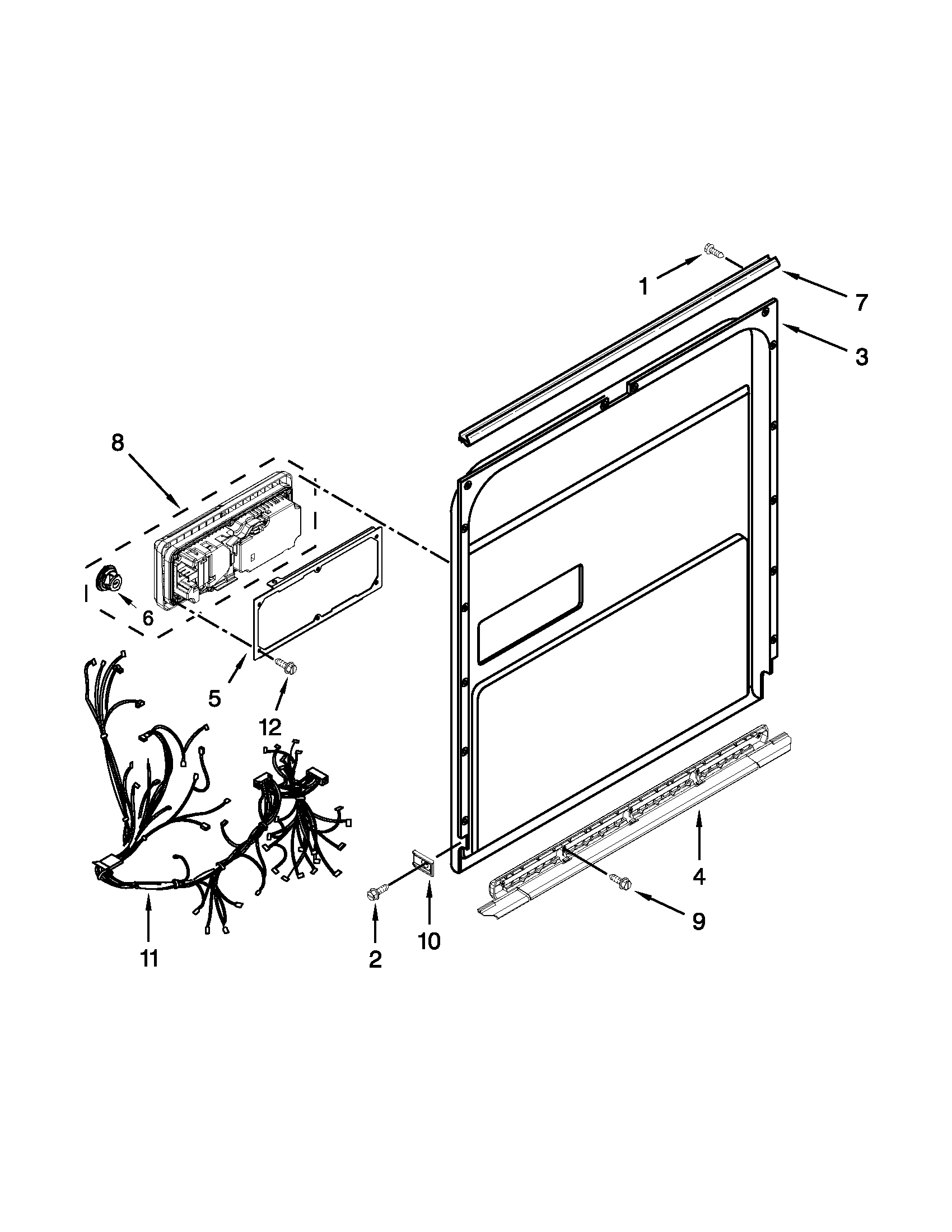 Whirlpool WDF750SAYB2 inner door parts diagram