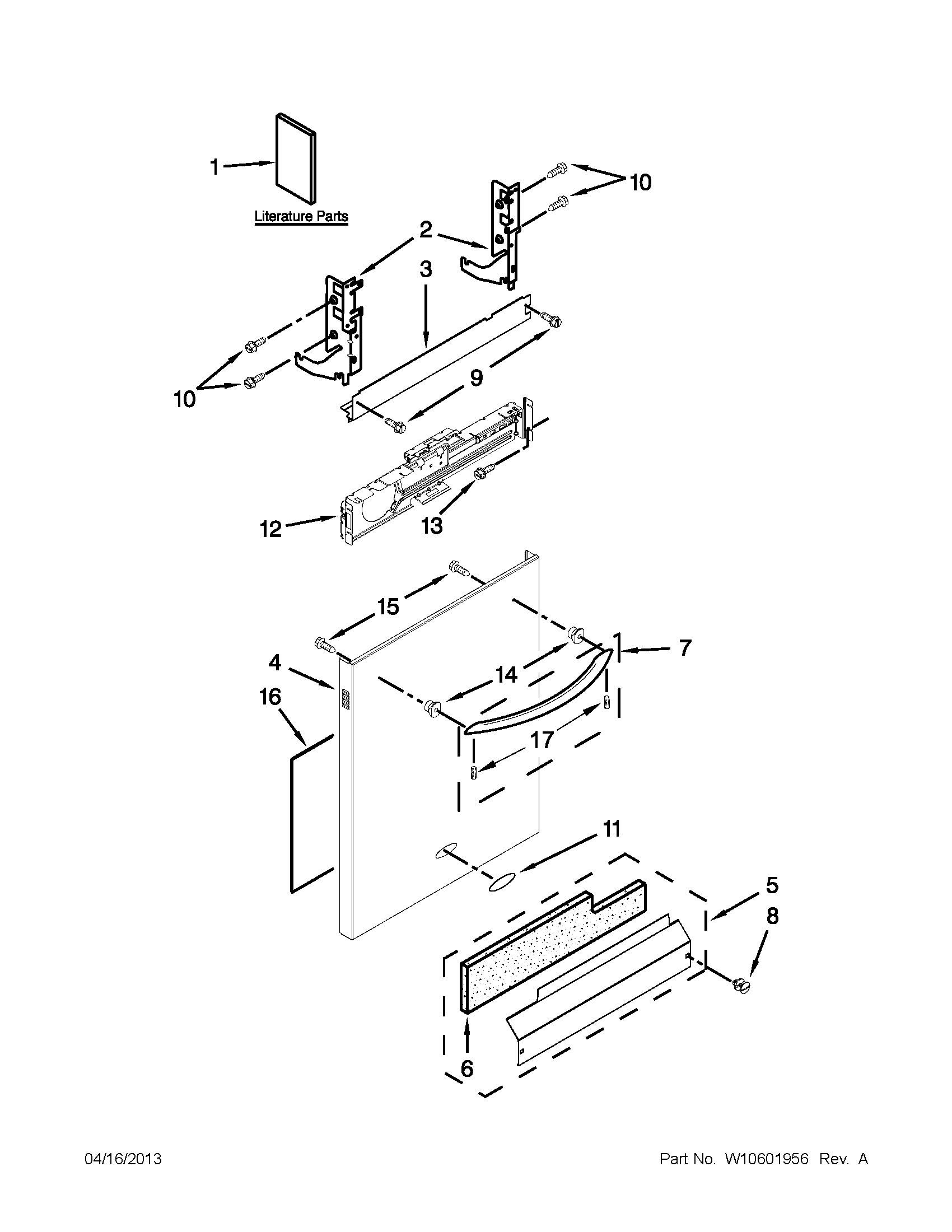 Whirlpool WDT790SAYM2 door and panel parts diagram