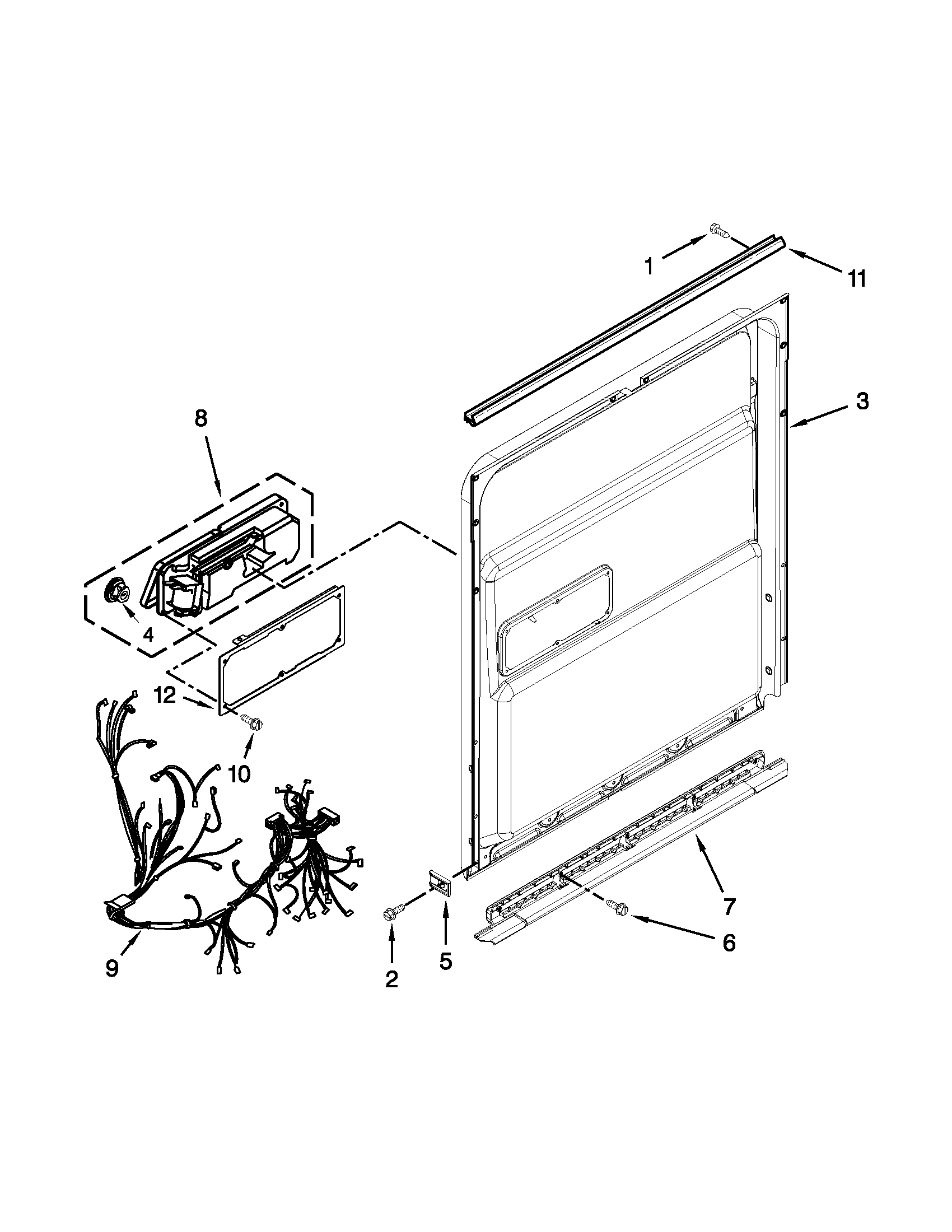 Whirlpool WDT790SAYM2 inner door parts diagram