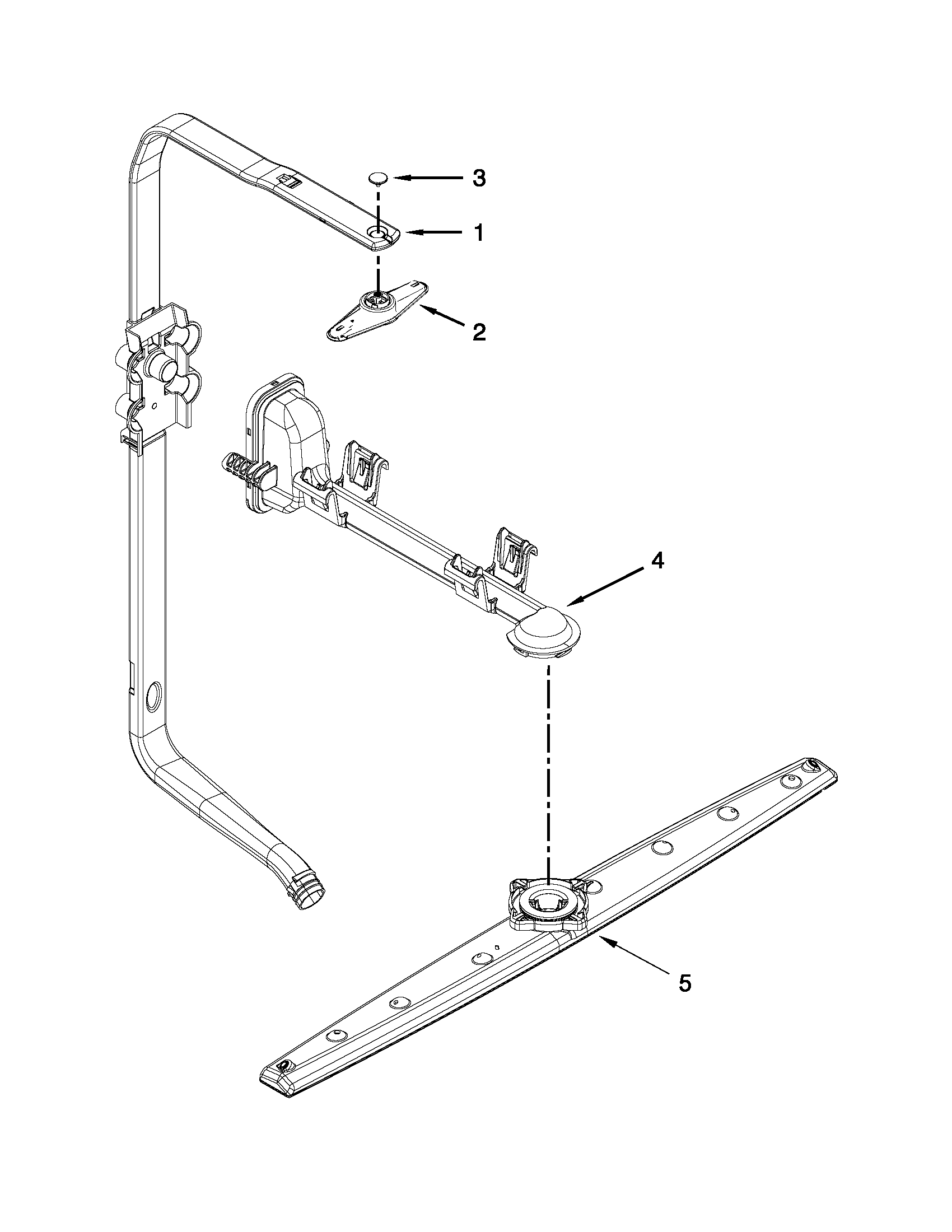 Whirlpool WDT790SAYM2 upper wash and rinse parts diagram