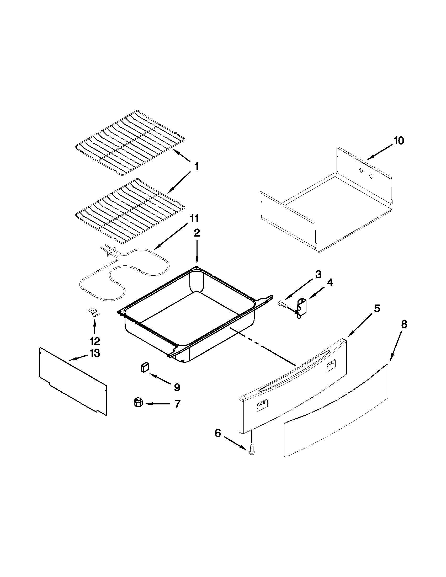 Jenn-Air JES8860CCS00 drawer & rack parts diagram