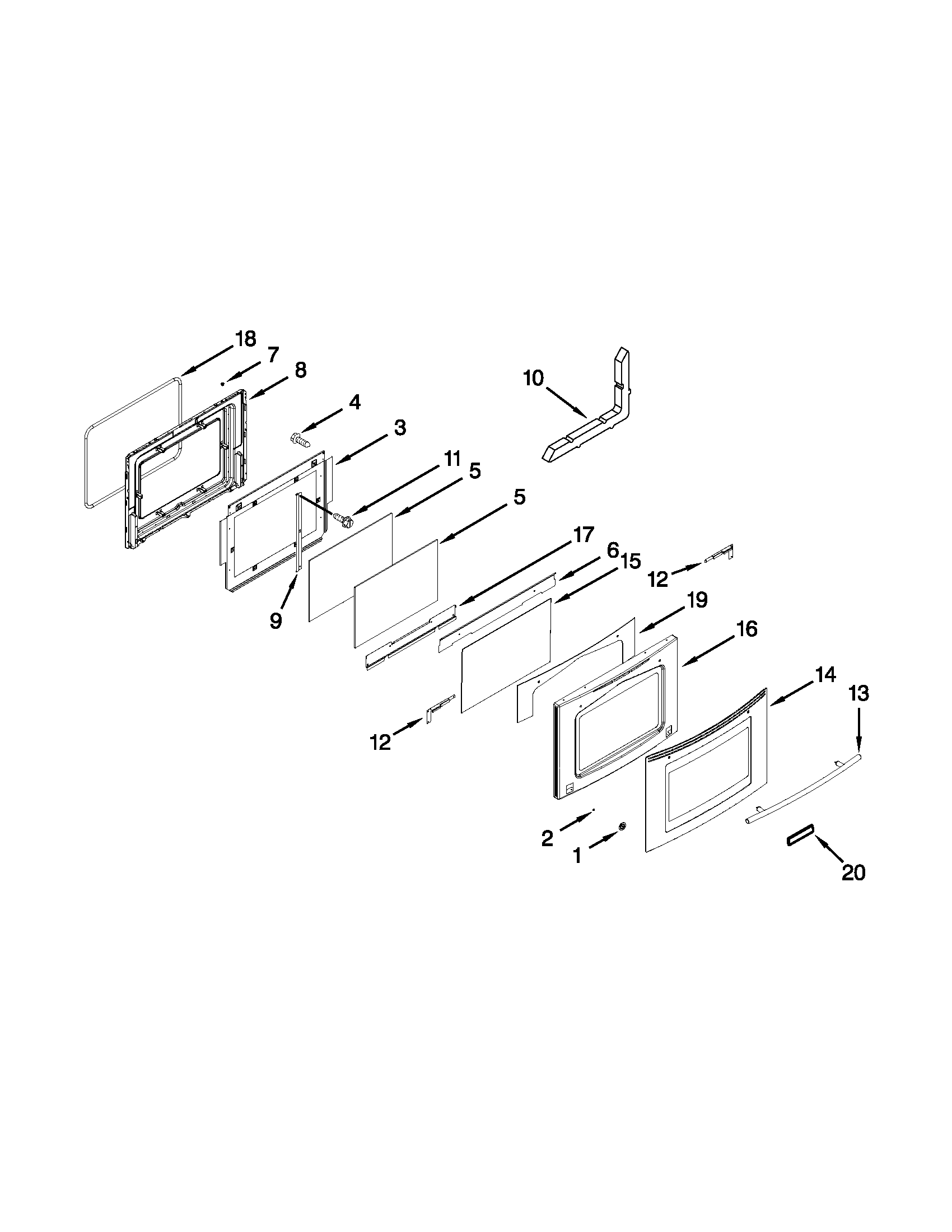 Jenn-Air JES8860CCS00 door parts diagram