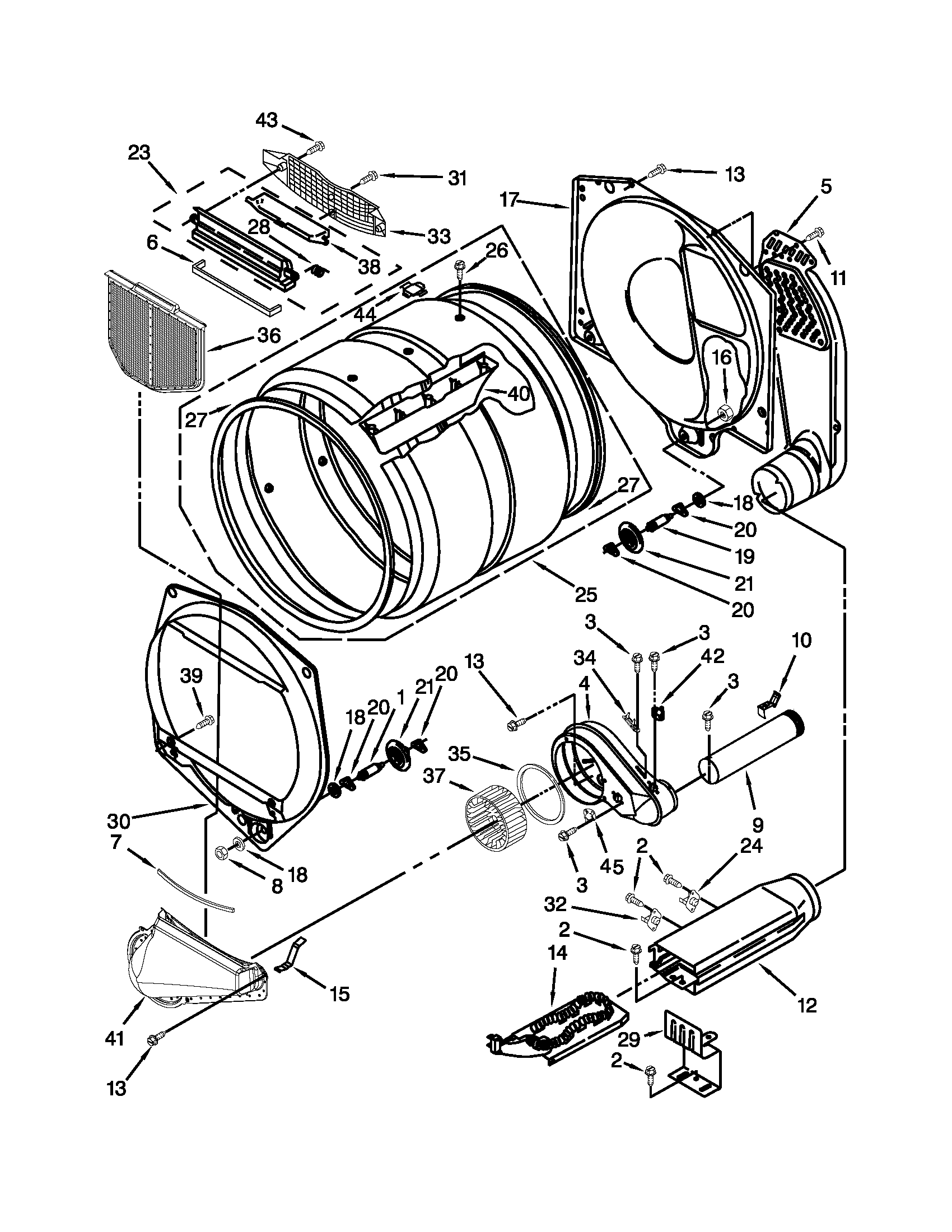 Maytag MDE18MNAZW0 bulkhead parts diagram