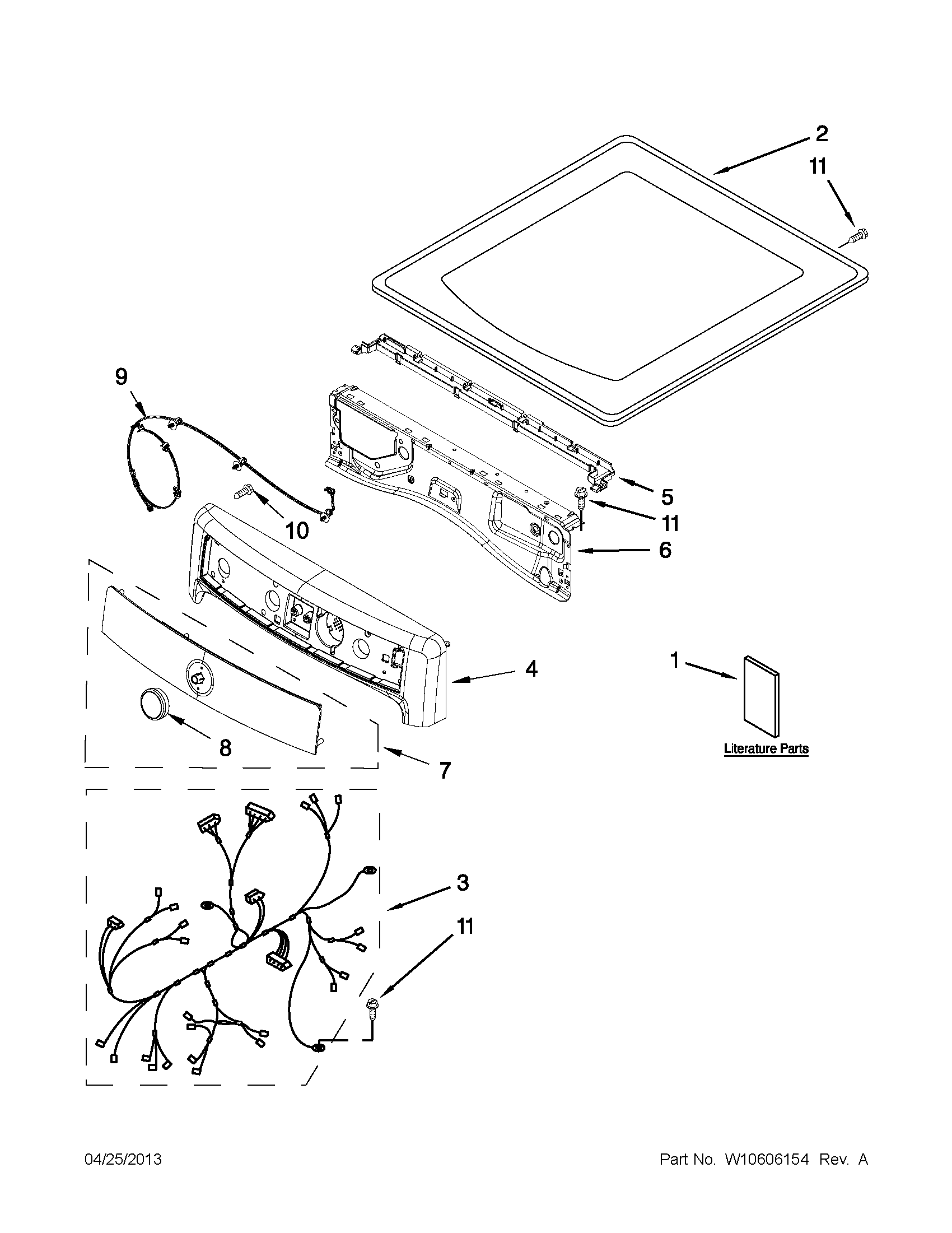 Maytag YMED3000BW0 top and console parts diagram