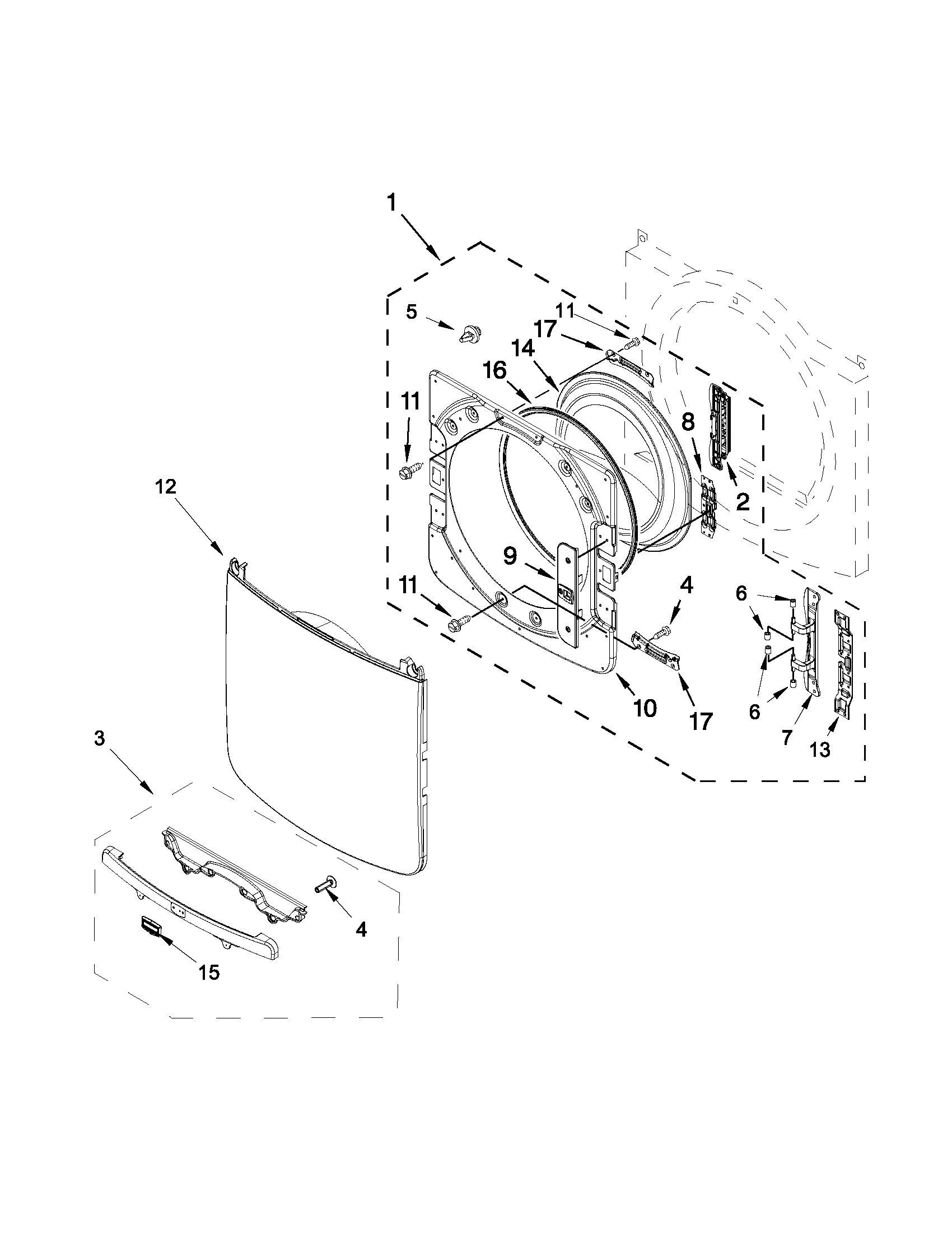 Maytag YMED3000BW0 door parts diagram