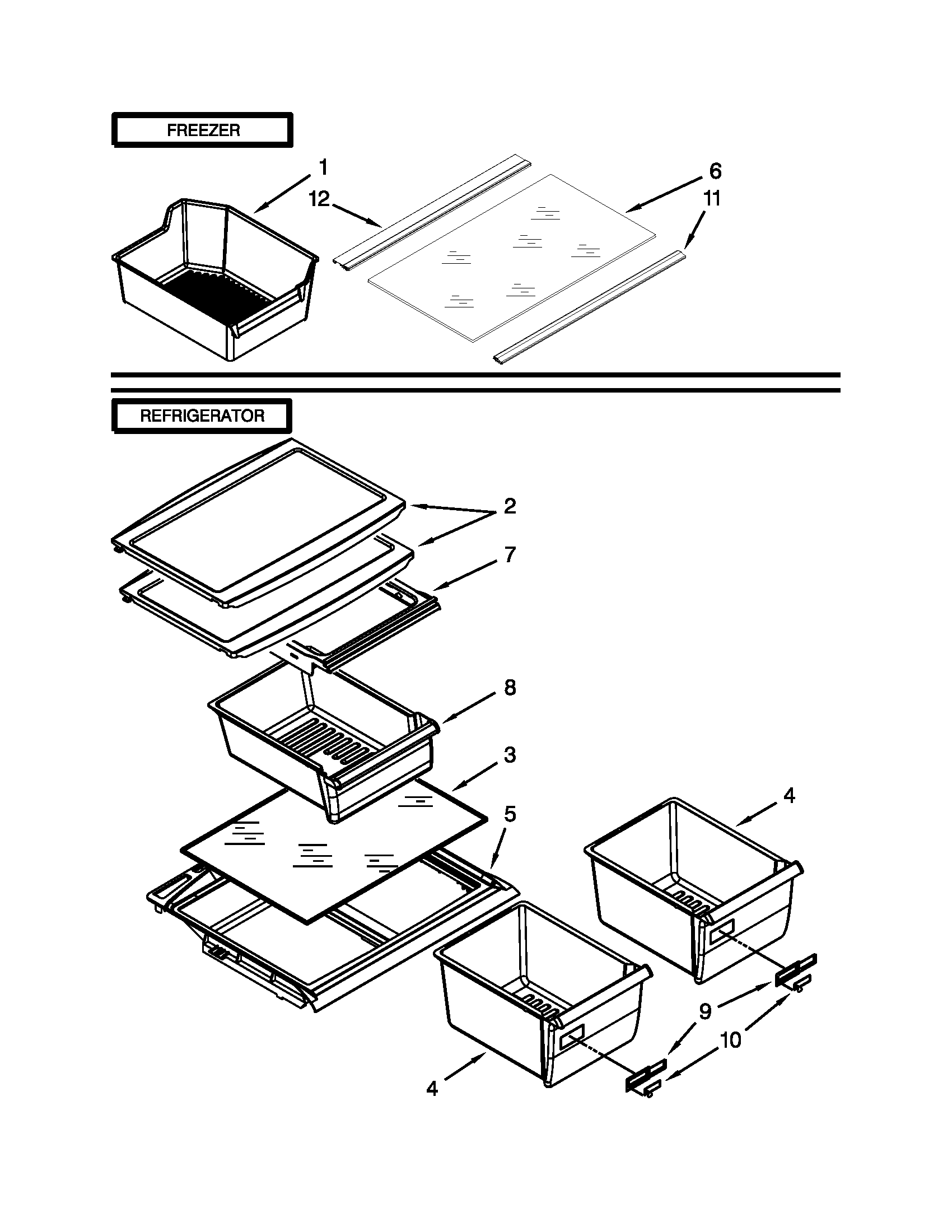 Whirlpool W8RXNGMWD03 shelf parts diagram