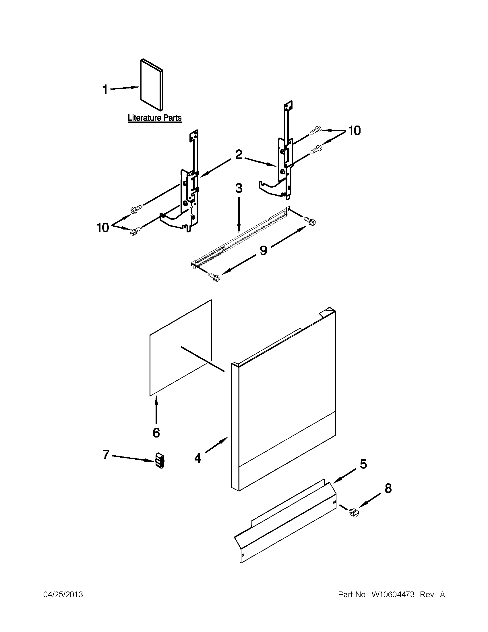 Amana ADB1400PYD2 door and panel parts diagram