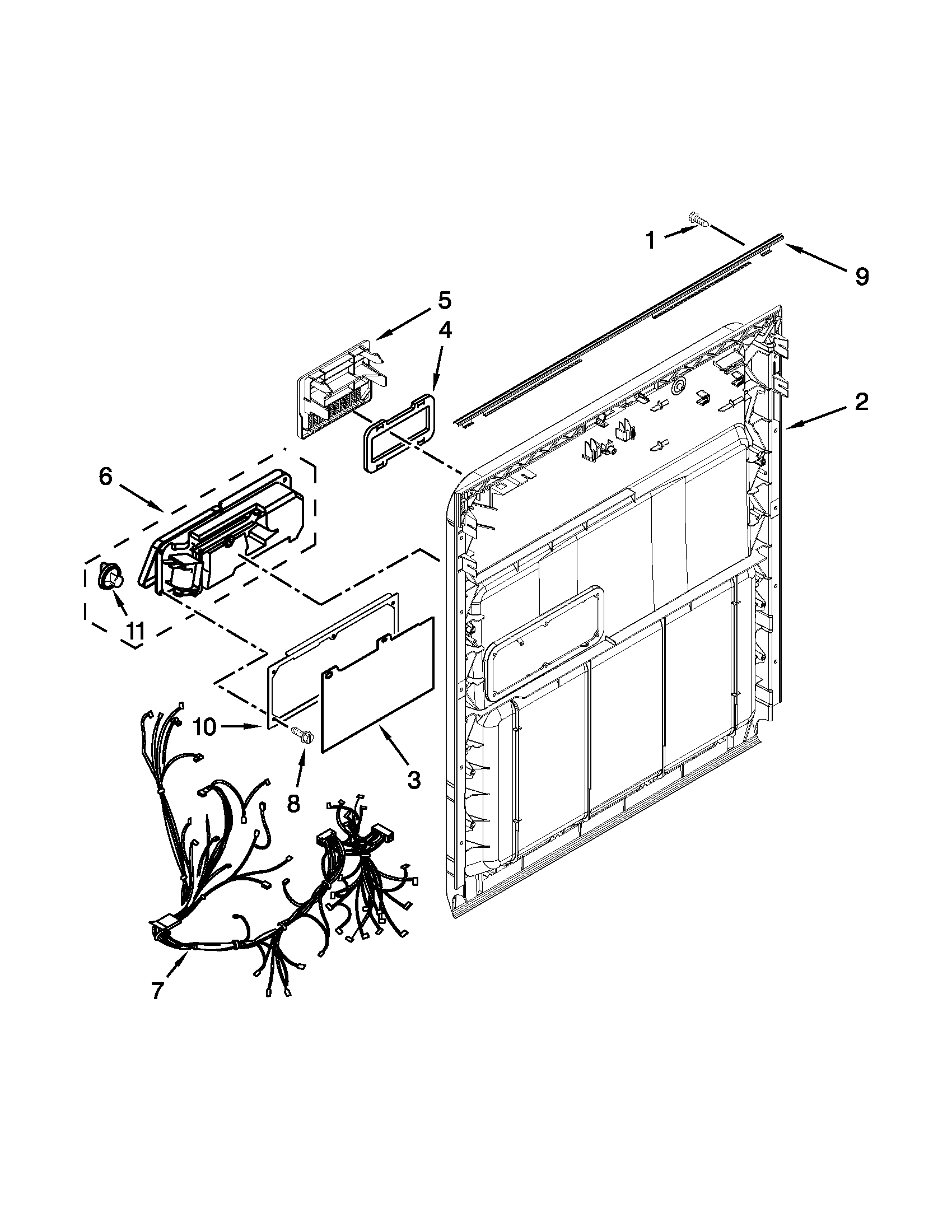 Amana ADB1400PYD2 inner door parts diagram