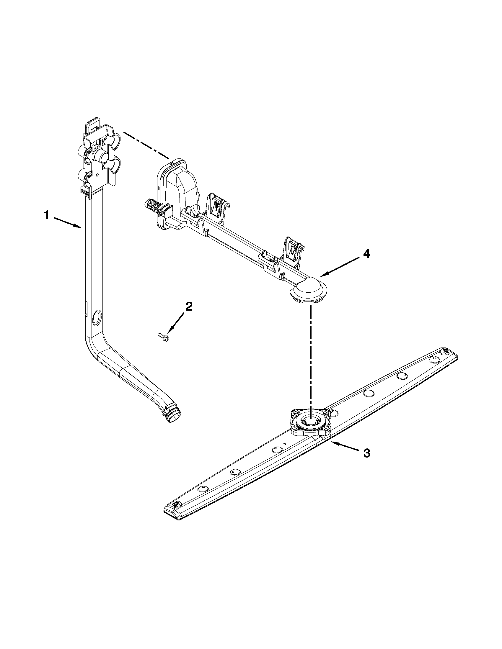 Amana ADB1400PYD2 upper wash and rinse parts diagram