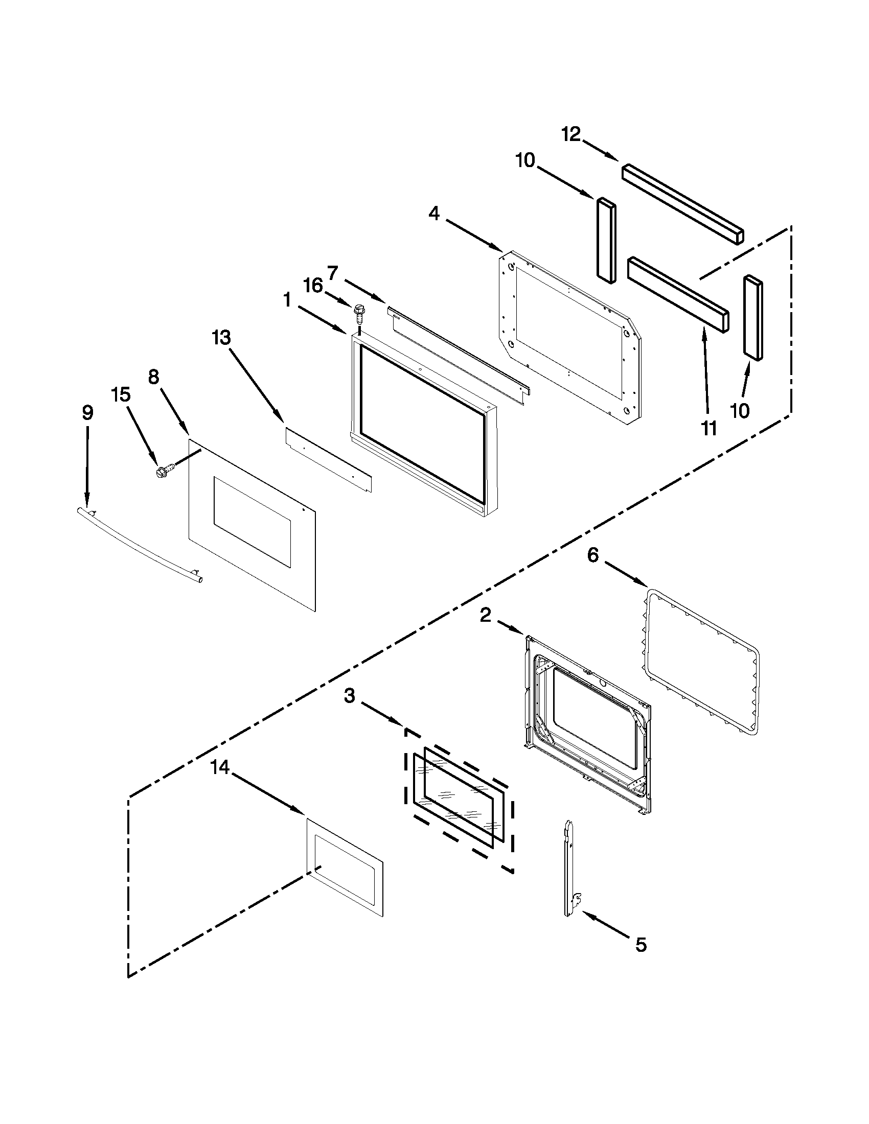 Maytag MEW6527DDS18 oven door parts diagram