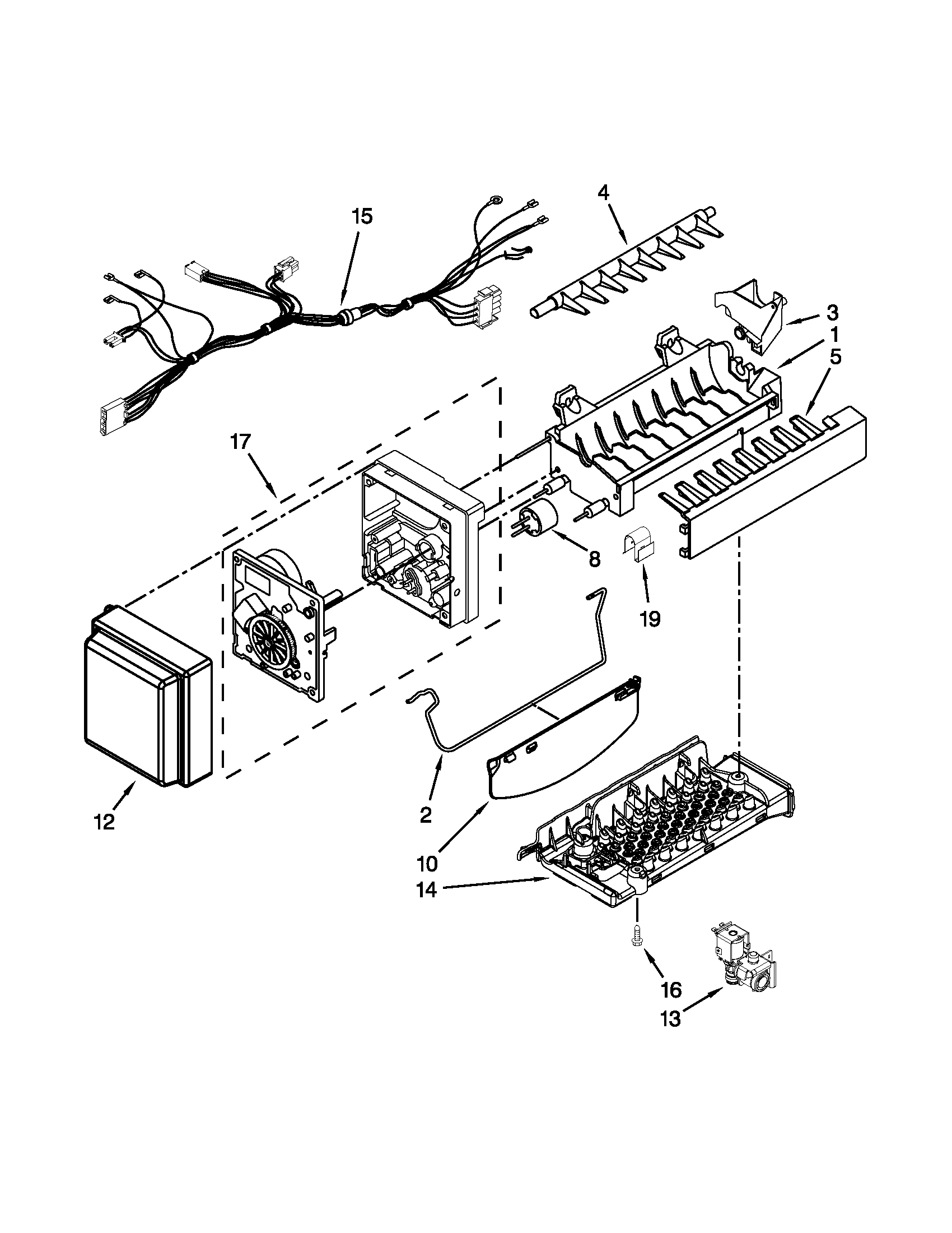 Jenn-Air JFX2597AEP2 icemaker parts diagram