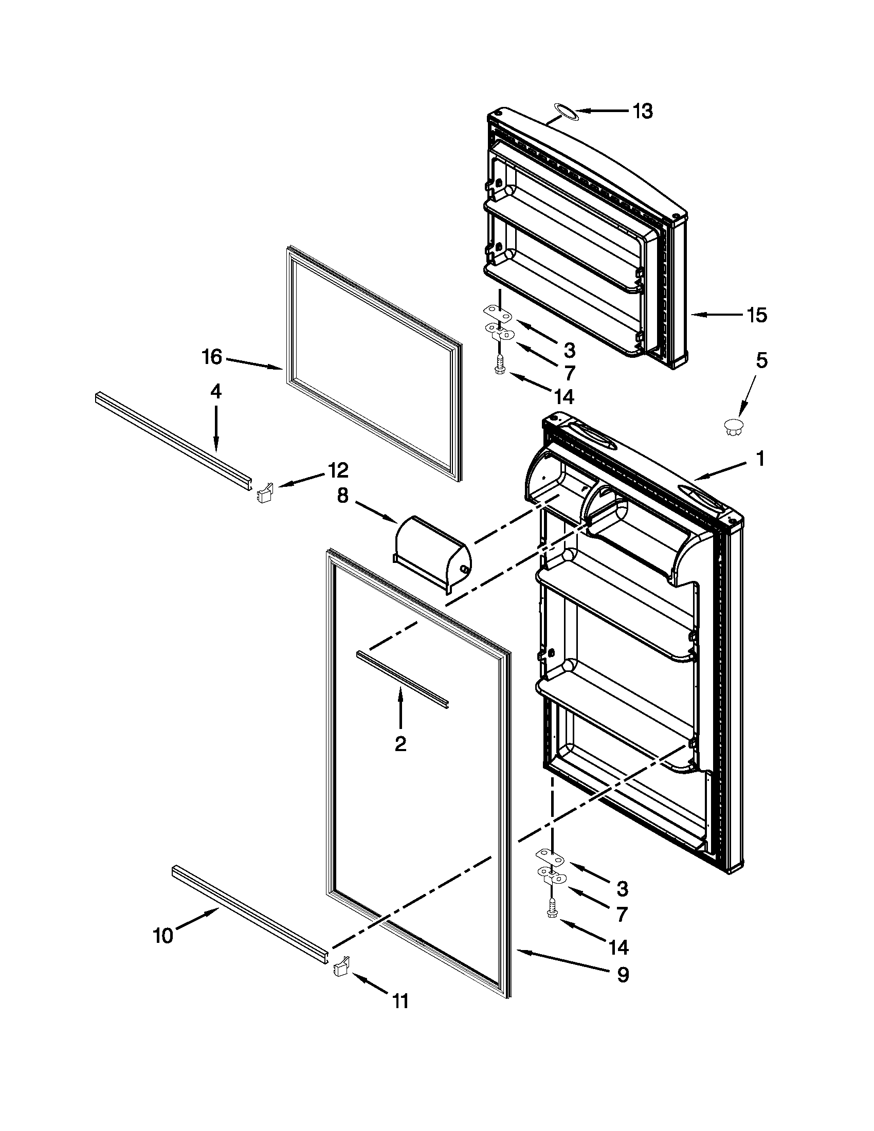 Whirlpool W8RXNGMWD04 door parts diagram