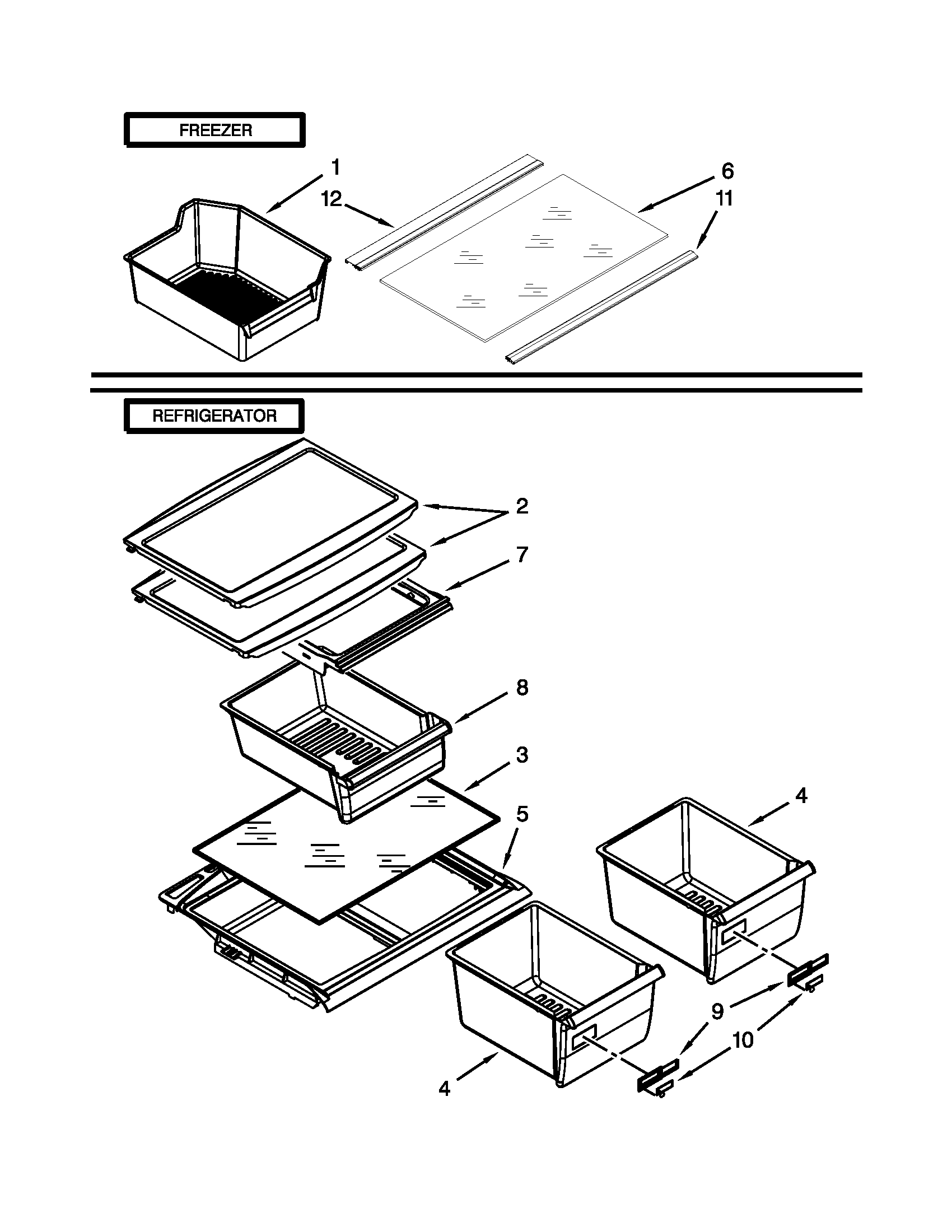 Whirlpool W8RXNGMWD04 shelf parts diagram