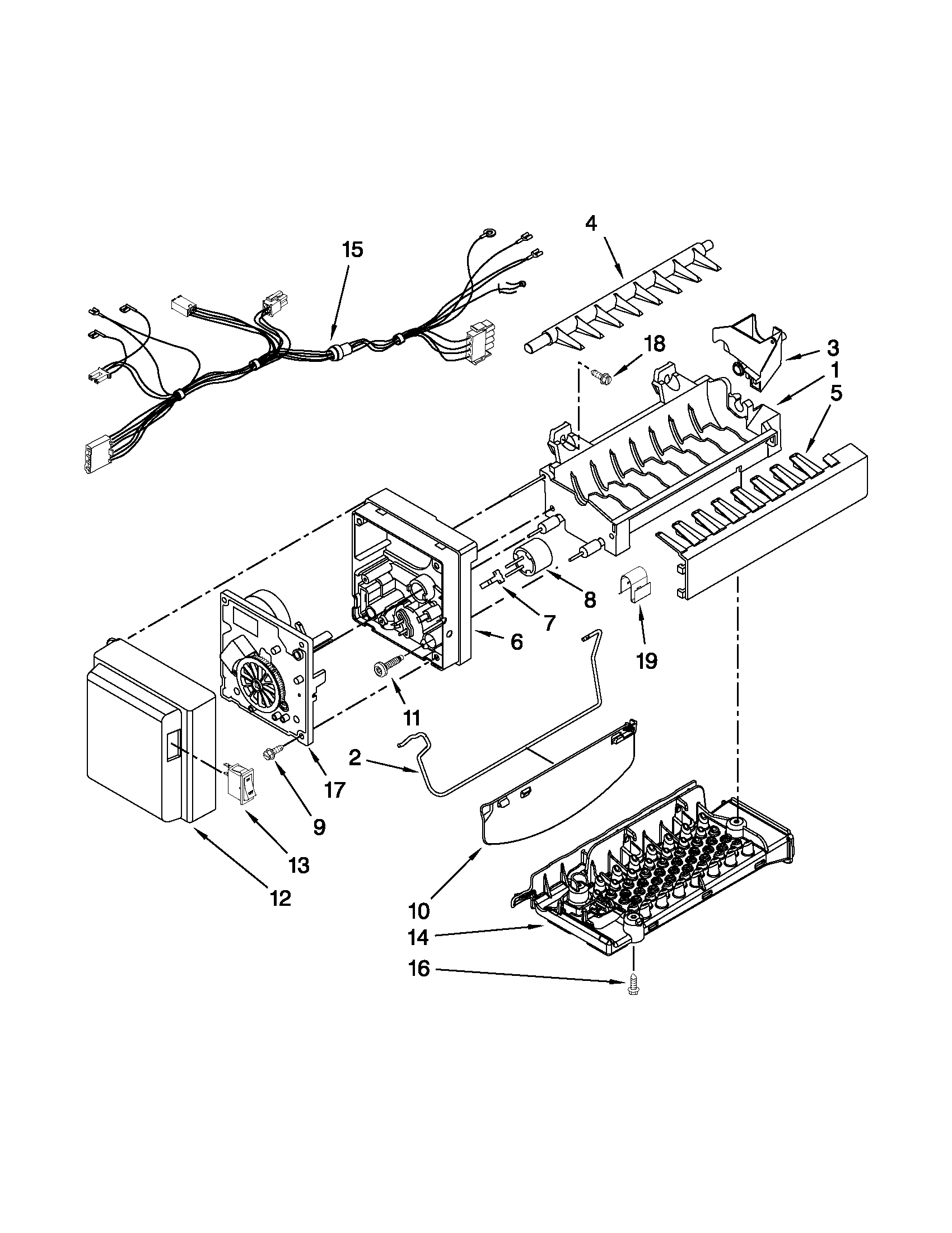 Jenn-Air JFI2089WES8 icemaker parts diagram