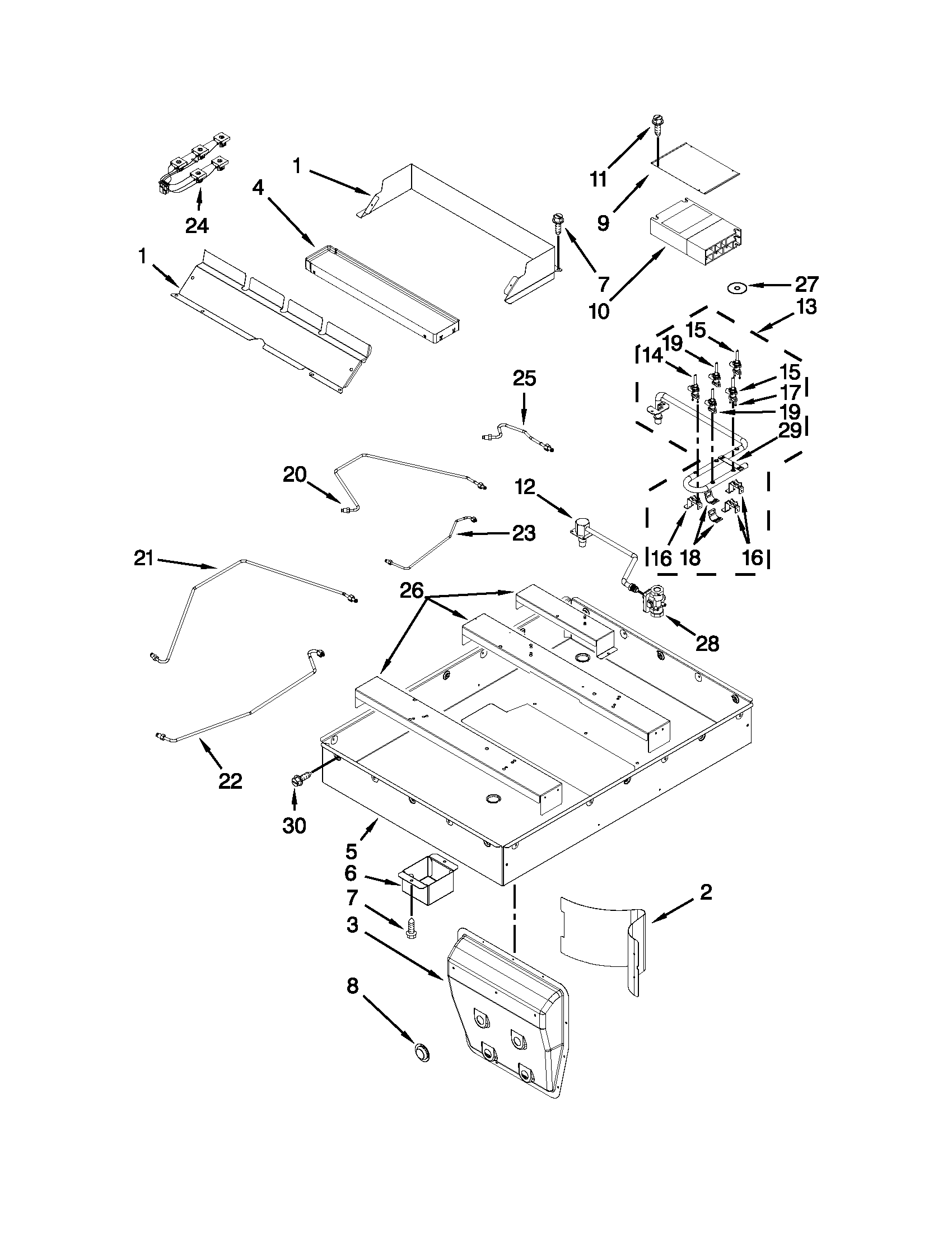 Jenn-Air JGD3536BB00 burner box assembly diagram