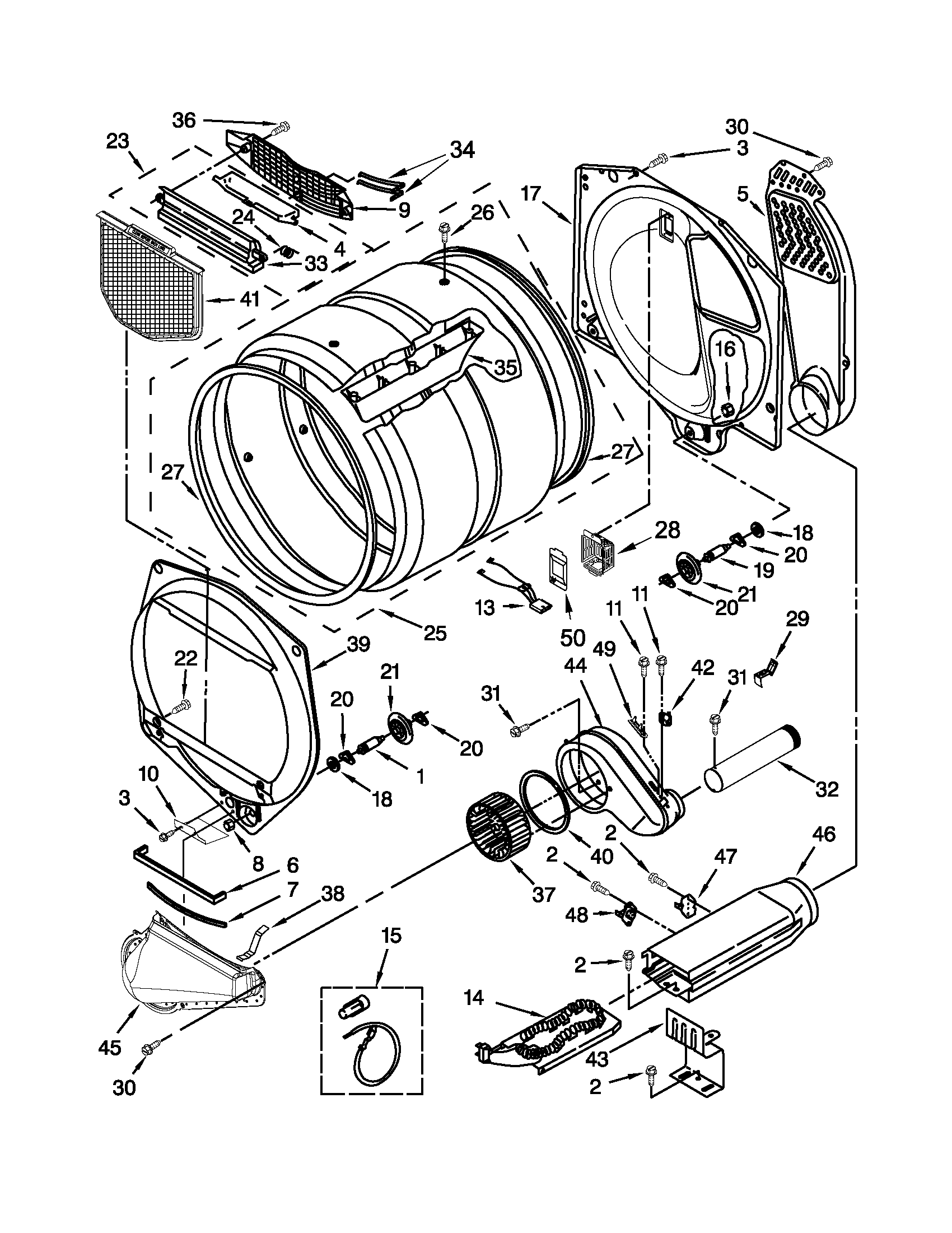 Maytag 4GMEDX500YW2 bulkhead parts diagram