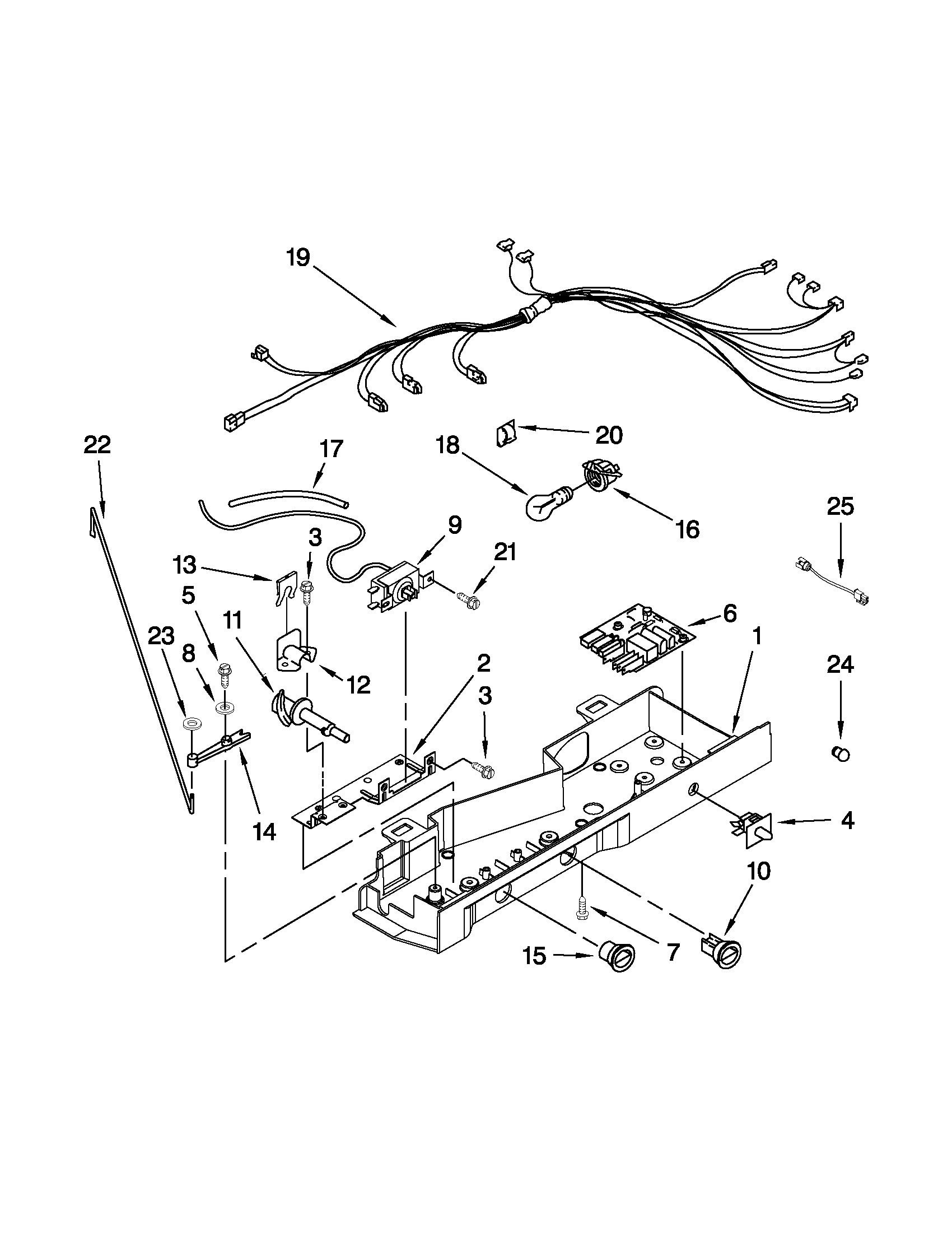 Amana ASD2575BRB01 control box parts diagram
