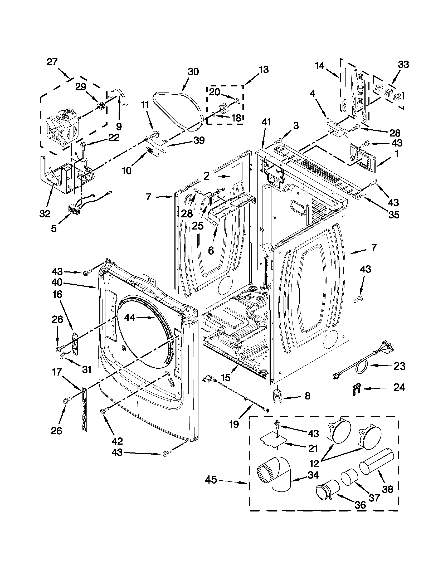Maytag YMED4200BG0 cabinet parts diagram