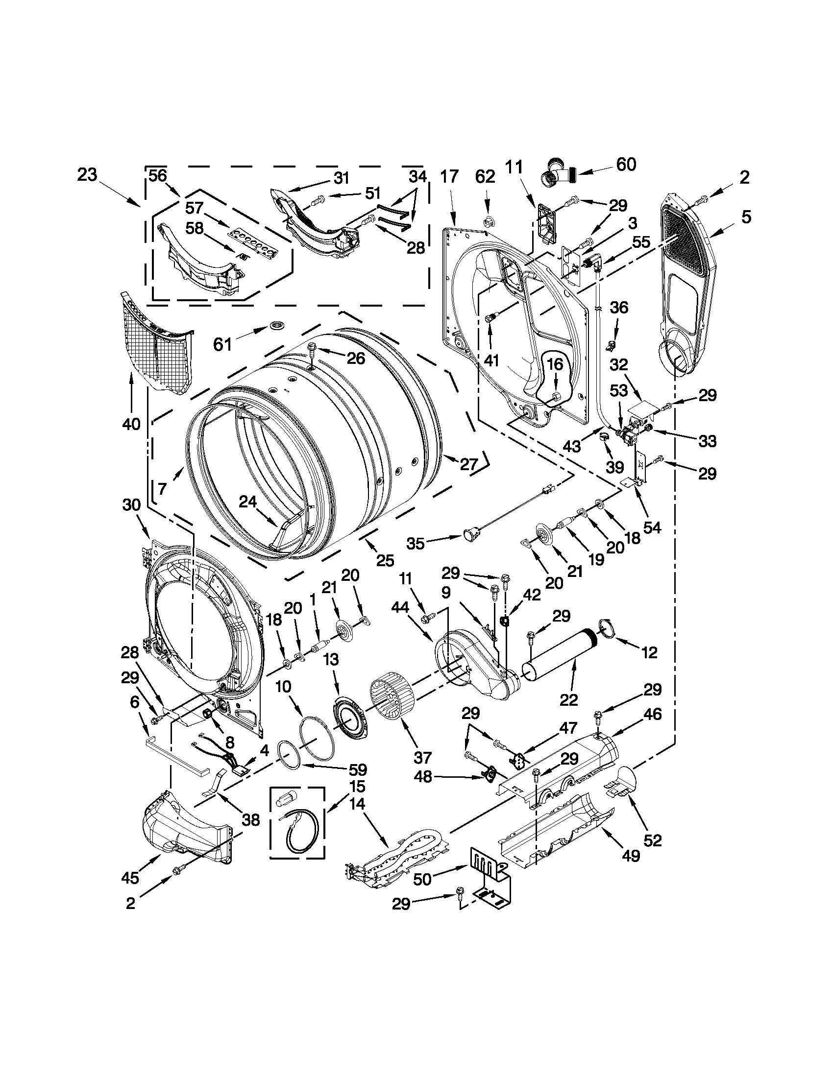 Maytag YMED4200BG0 bulkhead parts diagram