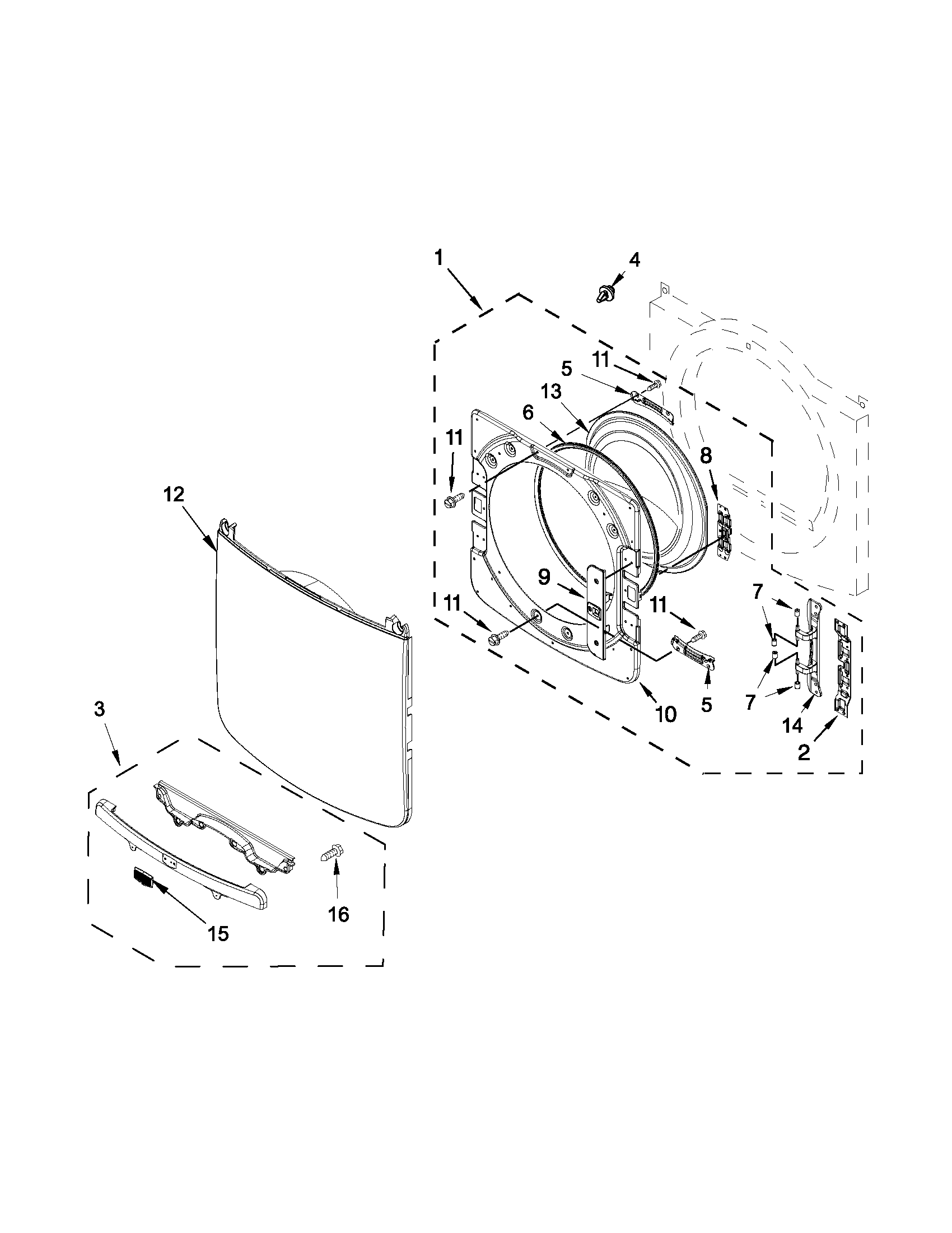 Maytag YMED4200BG0 door parts diagram