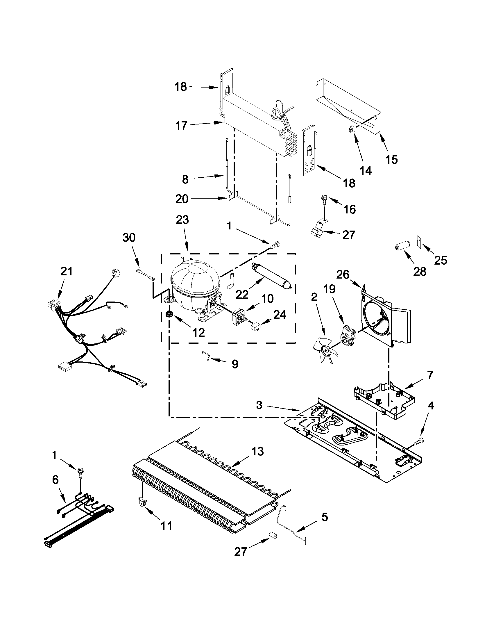 KitchenAid 5KRFX9000M00 unit parts diagram