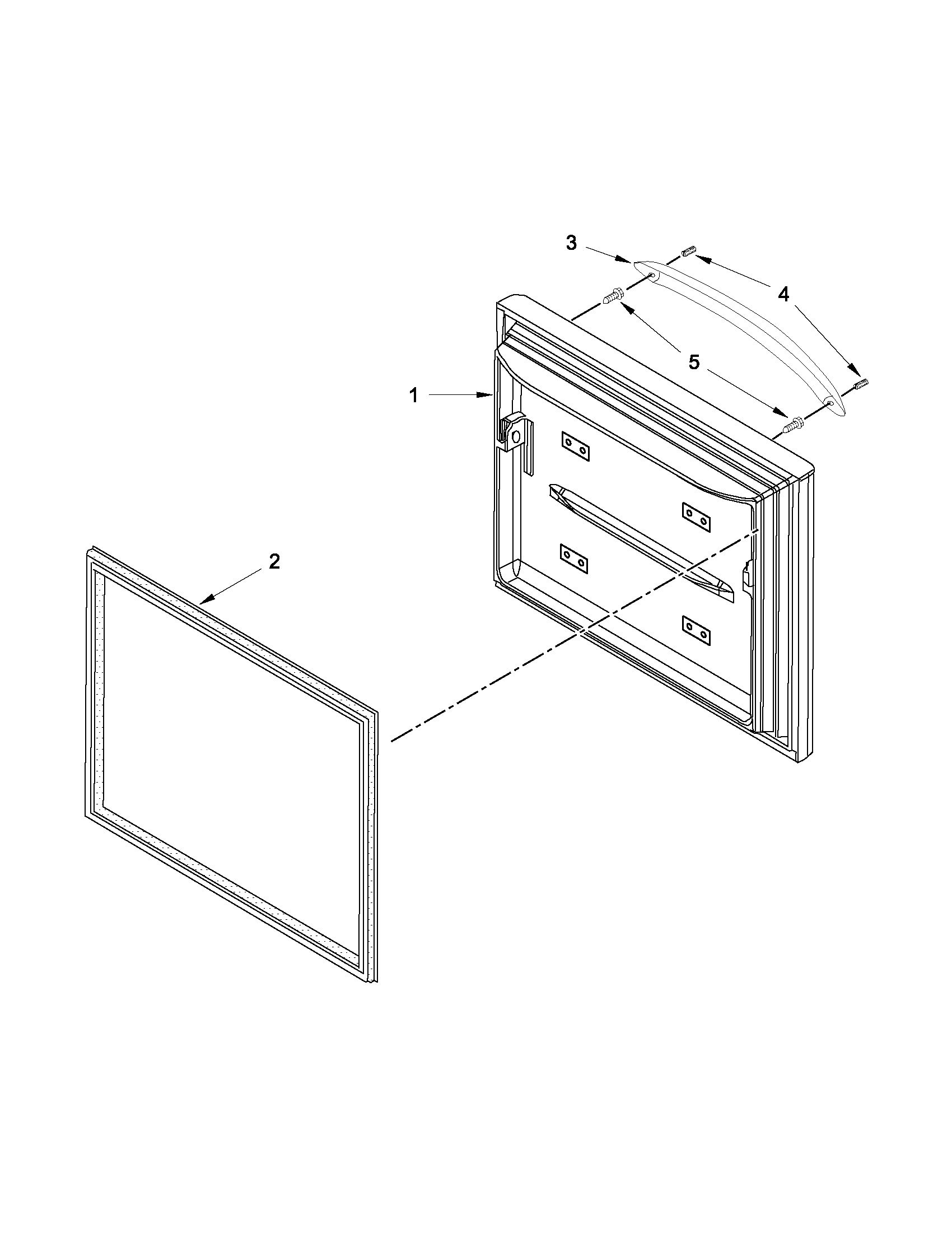 KitchenAid 5KRFX9000M00 freezer door parts diagram
