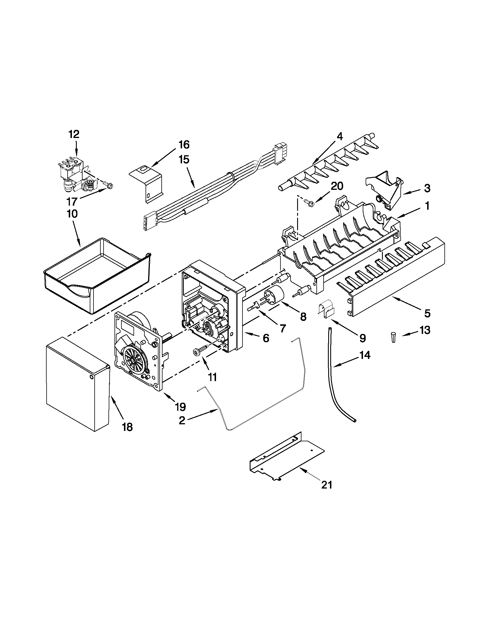 KitchenAid 5KRFX9000M00 ice maker parts diagram
