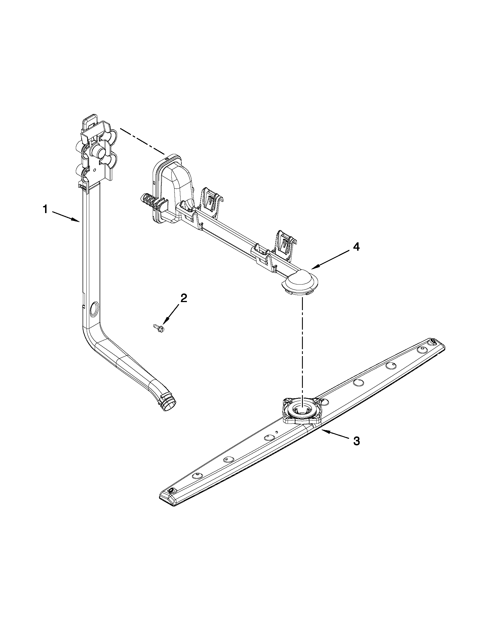 Whirlpool WDF510PAYD8 upper wash and rinse parts diagram