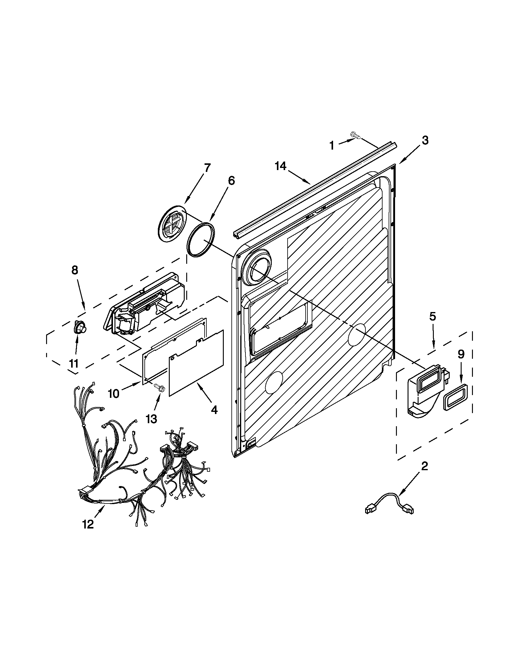 Maytag MDBTT53AWW1 inner door parts diagram
