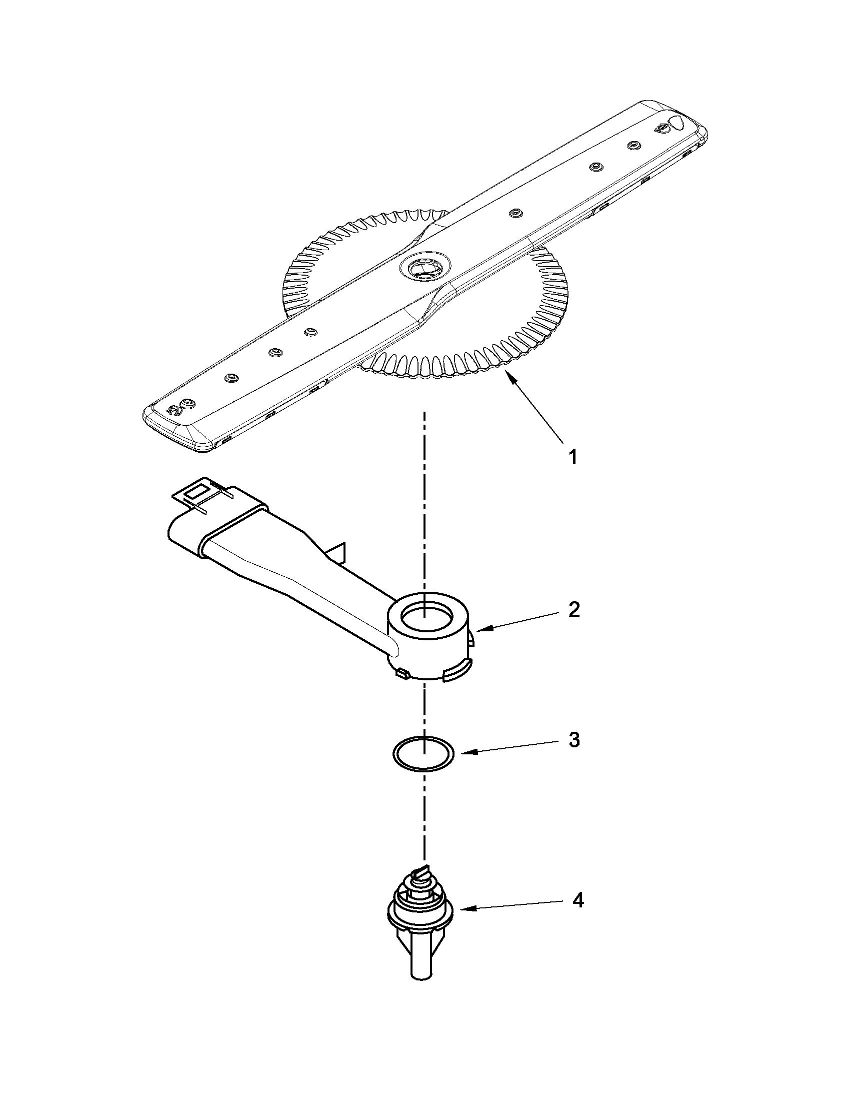 Maytag MDBTT53AWW1 lower washarm parts diagram