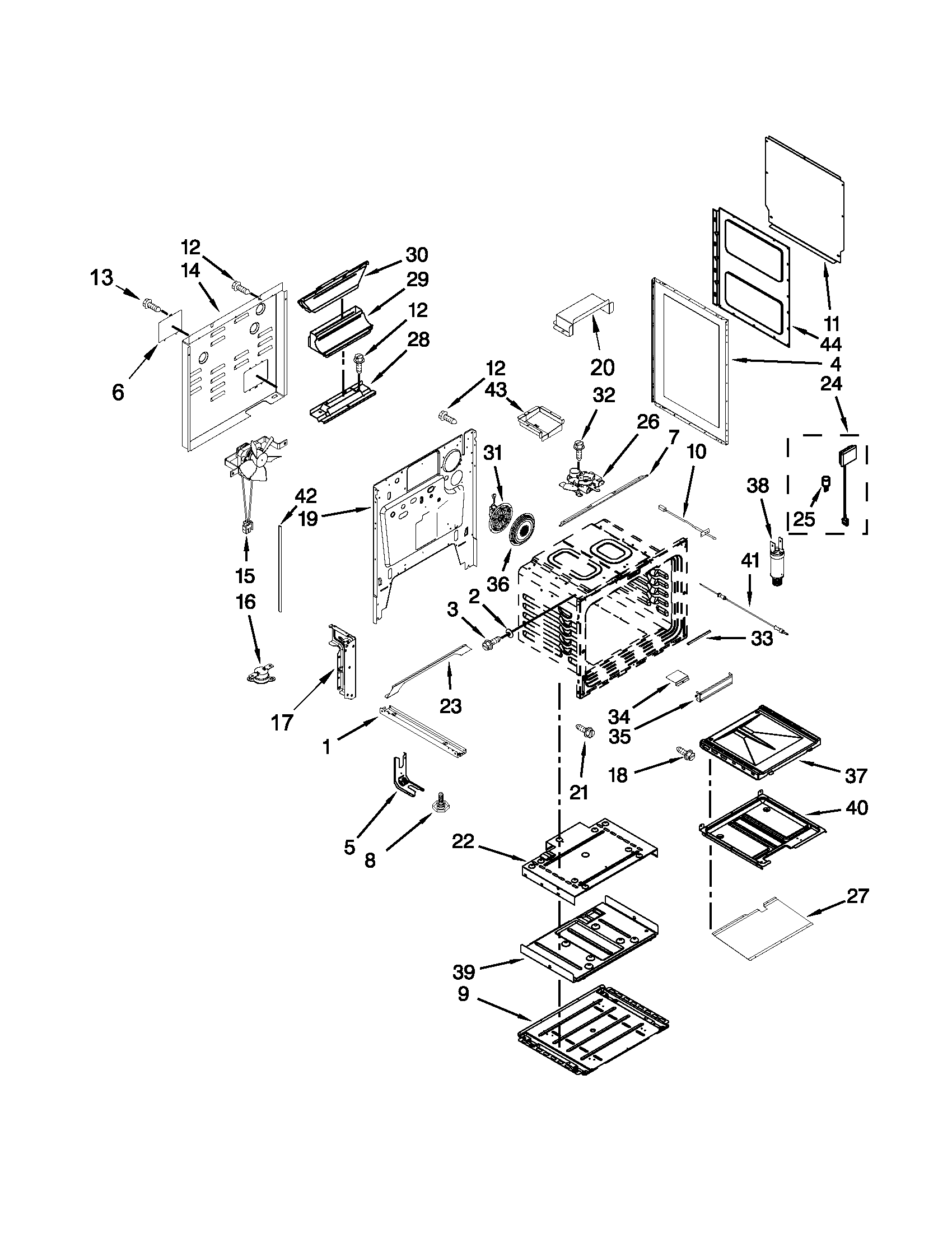 Jenn-Air JGS9900CDS02 chassis parts diagram