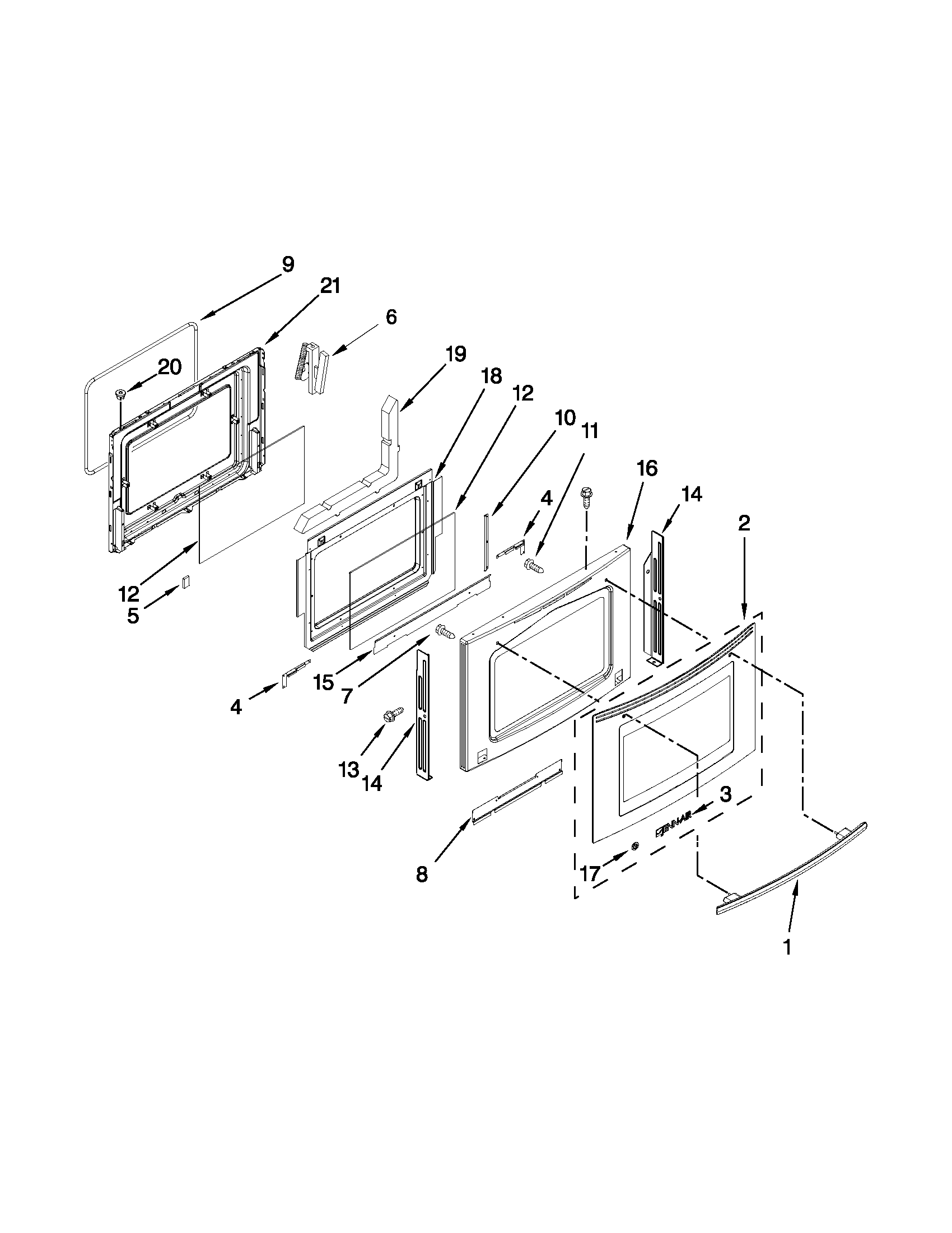 Jenn-Air JGS9900CDS02 door parts diagram