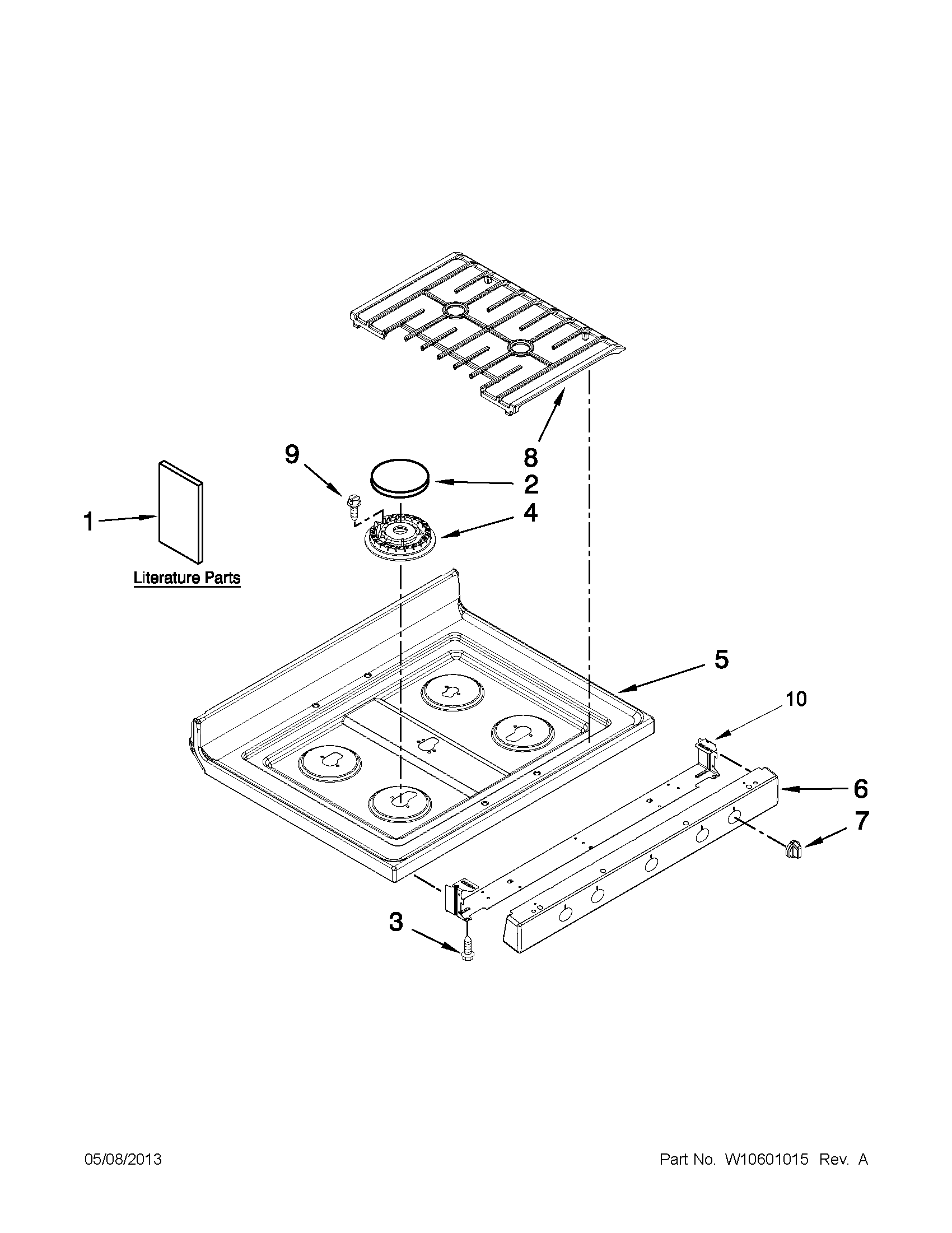 Maytag MGR8674AS1 cooktop parts diagram