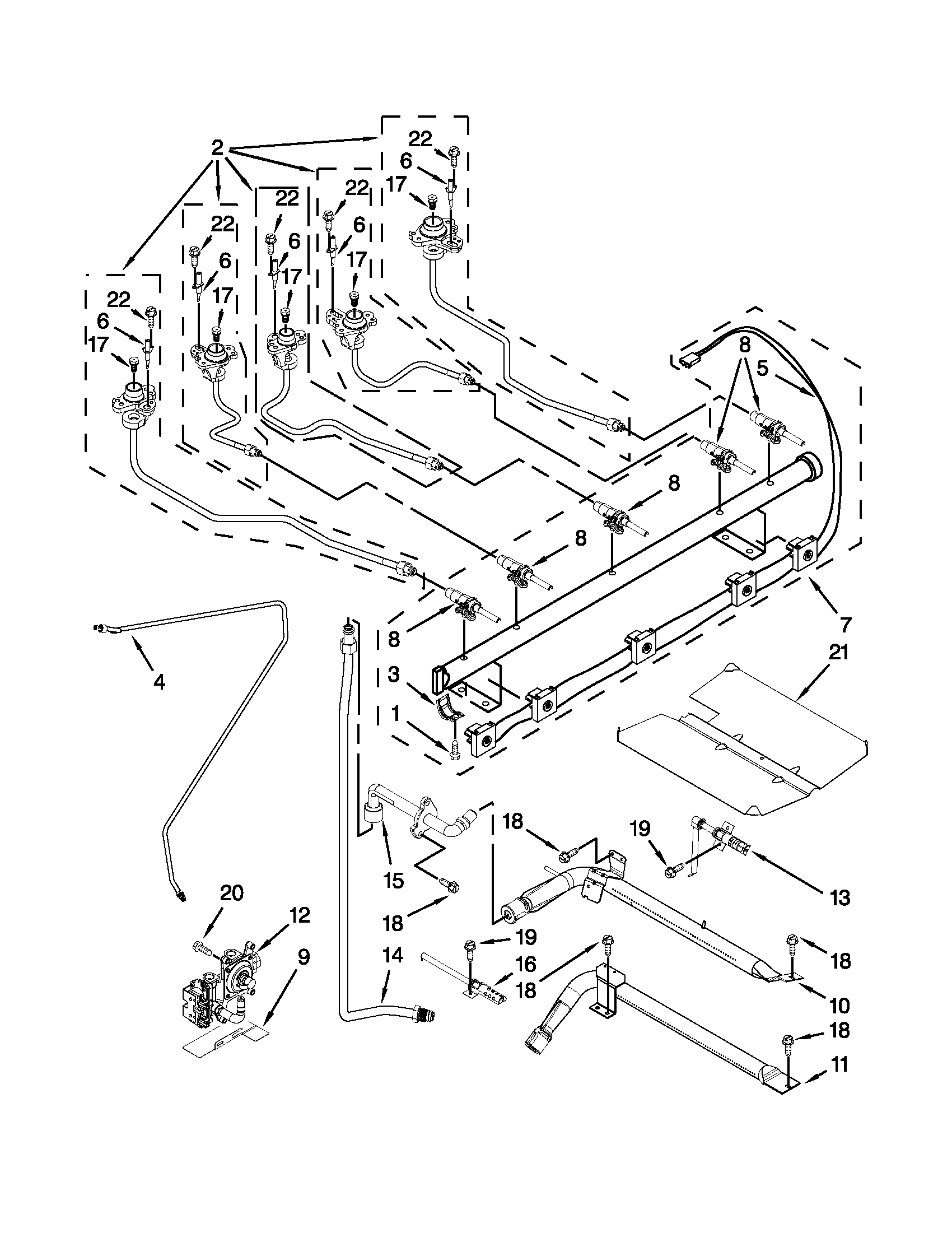 Maytag MGR8674AS1 manifold parts diagram