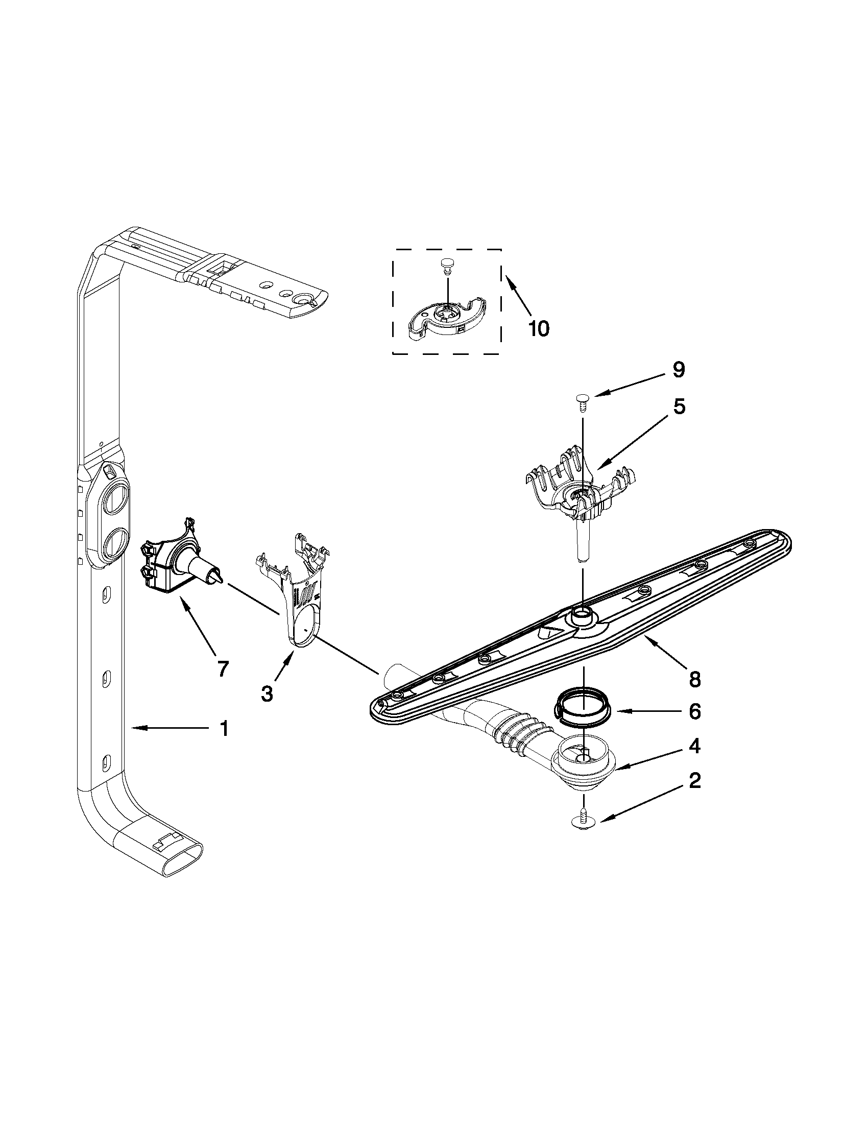 Maytag MDB4709PAM3 upper wash and rinse parts diagram