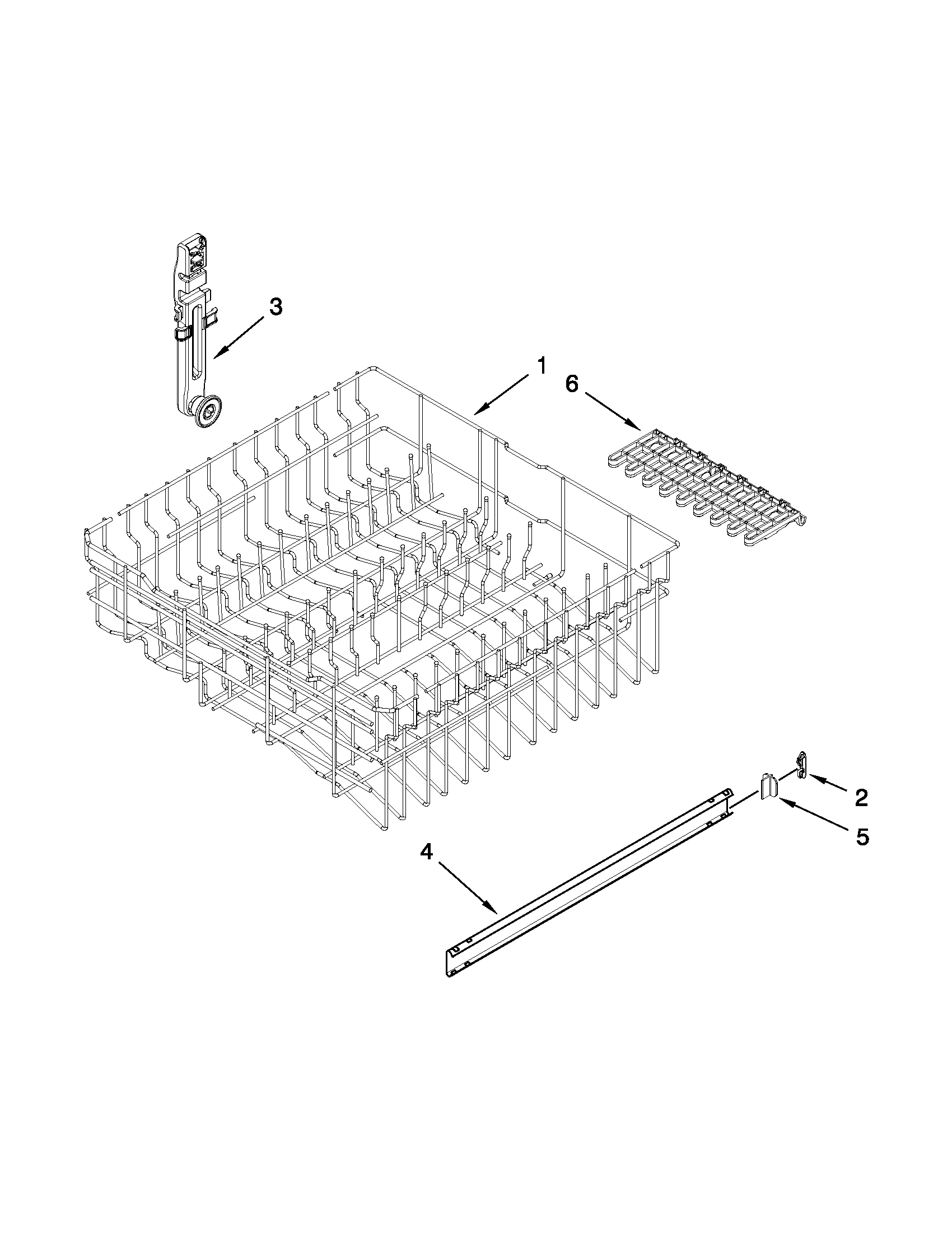 Maytag MDB4709PAM3 upper rack and track parts diagram