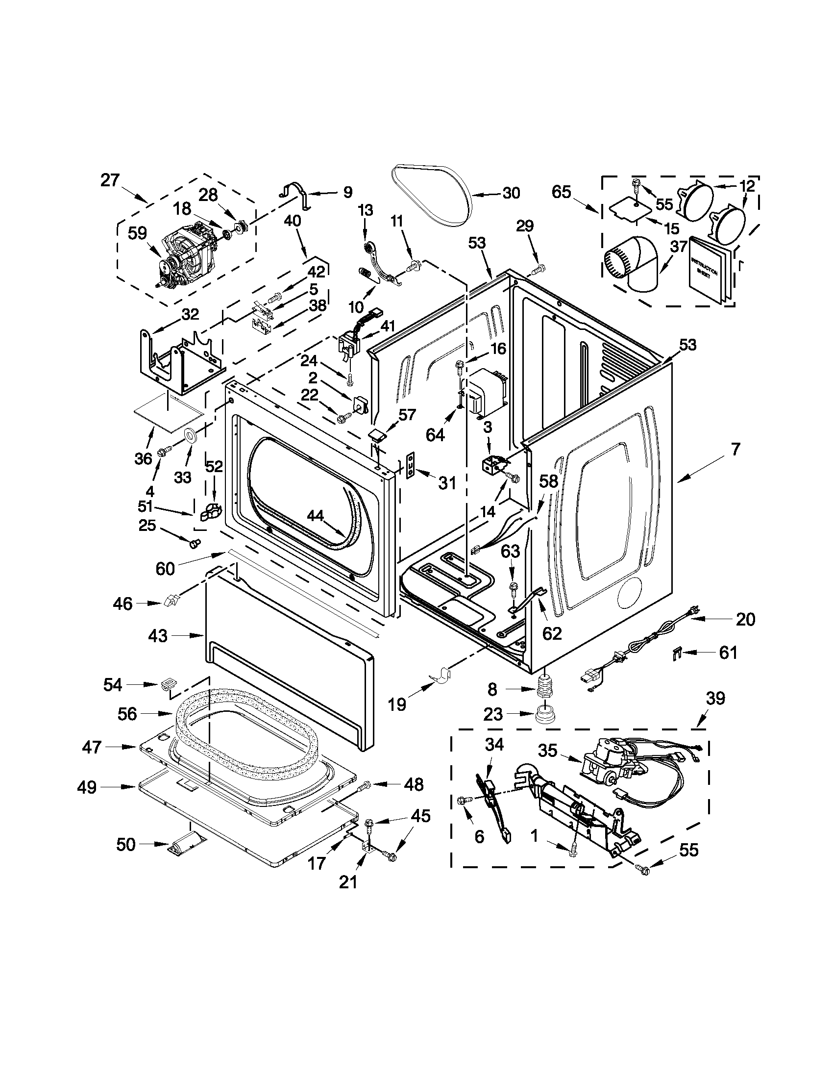 Maytag MDG18MNAGW0 cabinet parts diagram